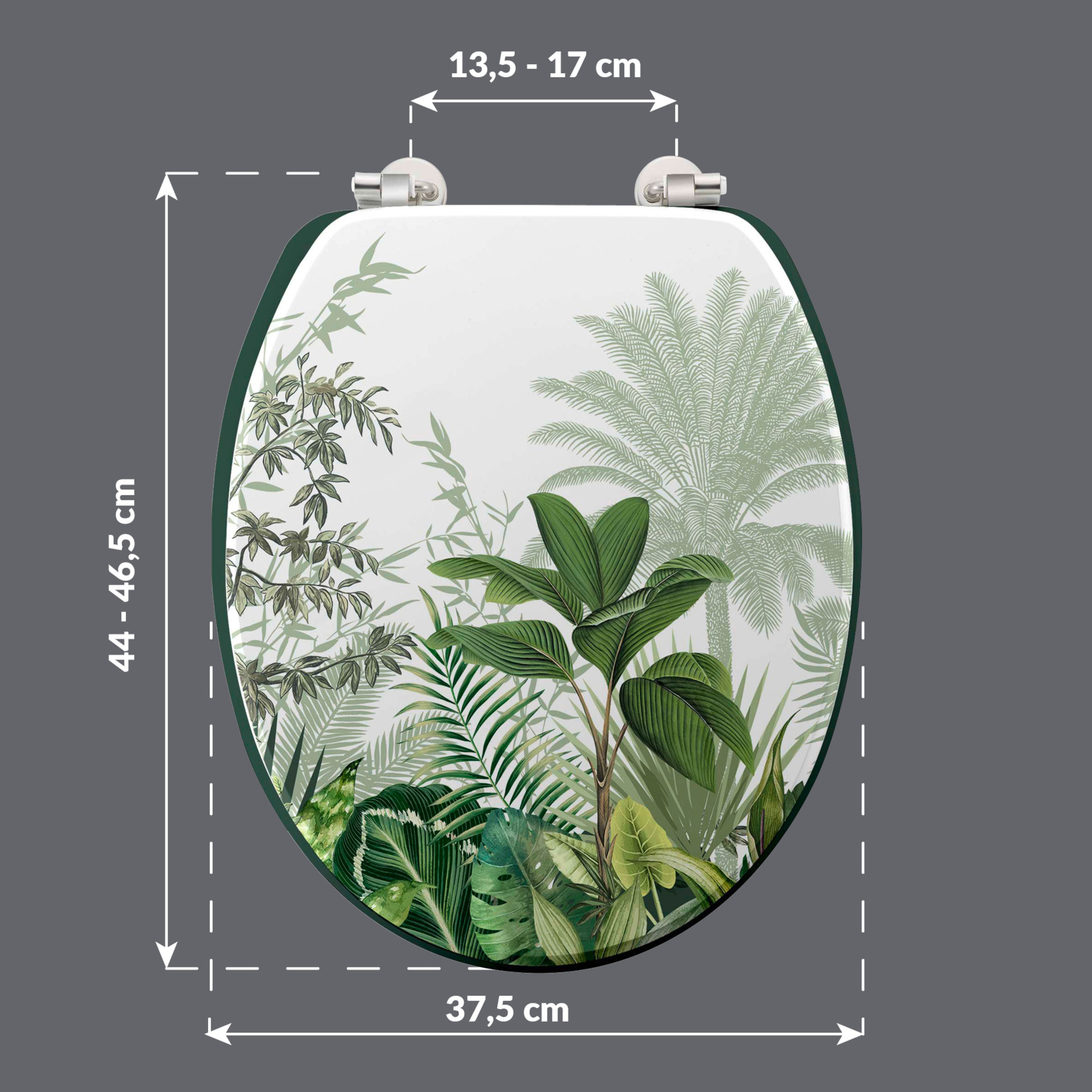 Abattant WC  imprimé tropical avec charnières métal — vue 5