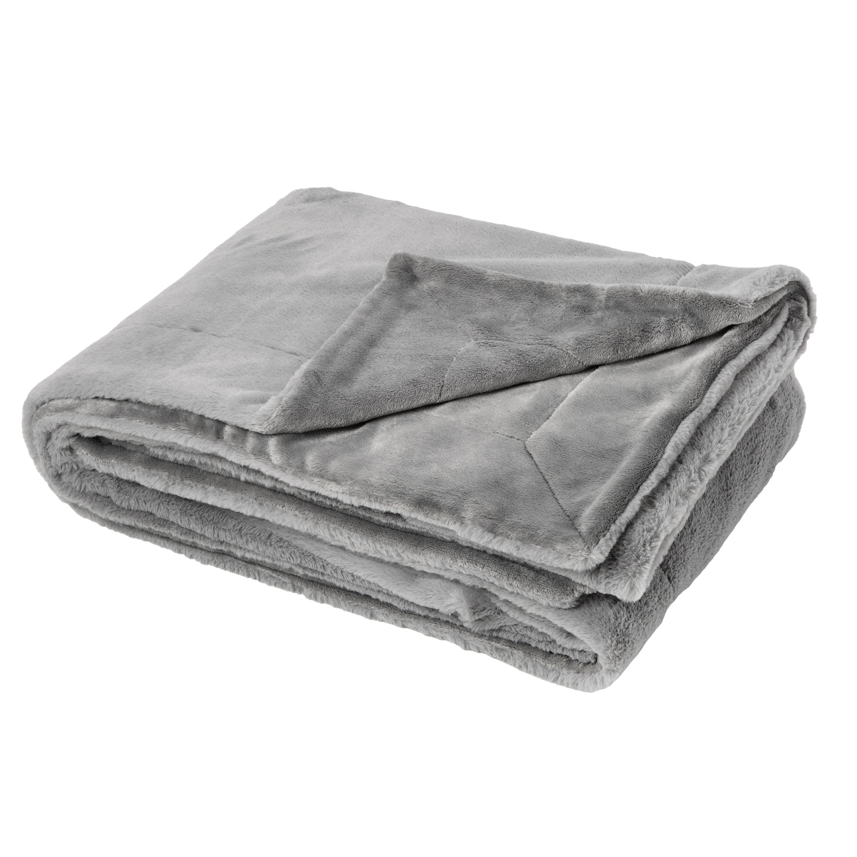 Plaid Double Face Imitation Fourrure et Polaire — vue 5