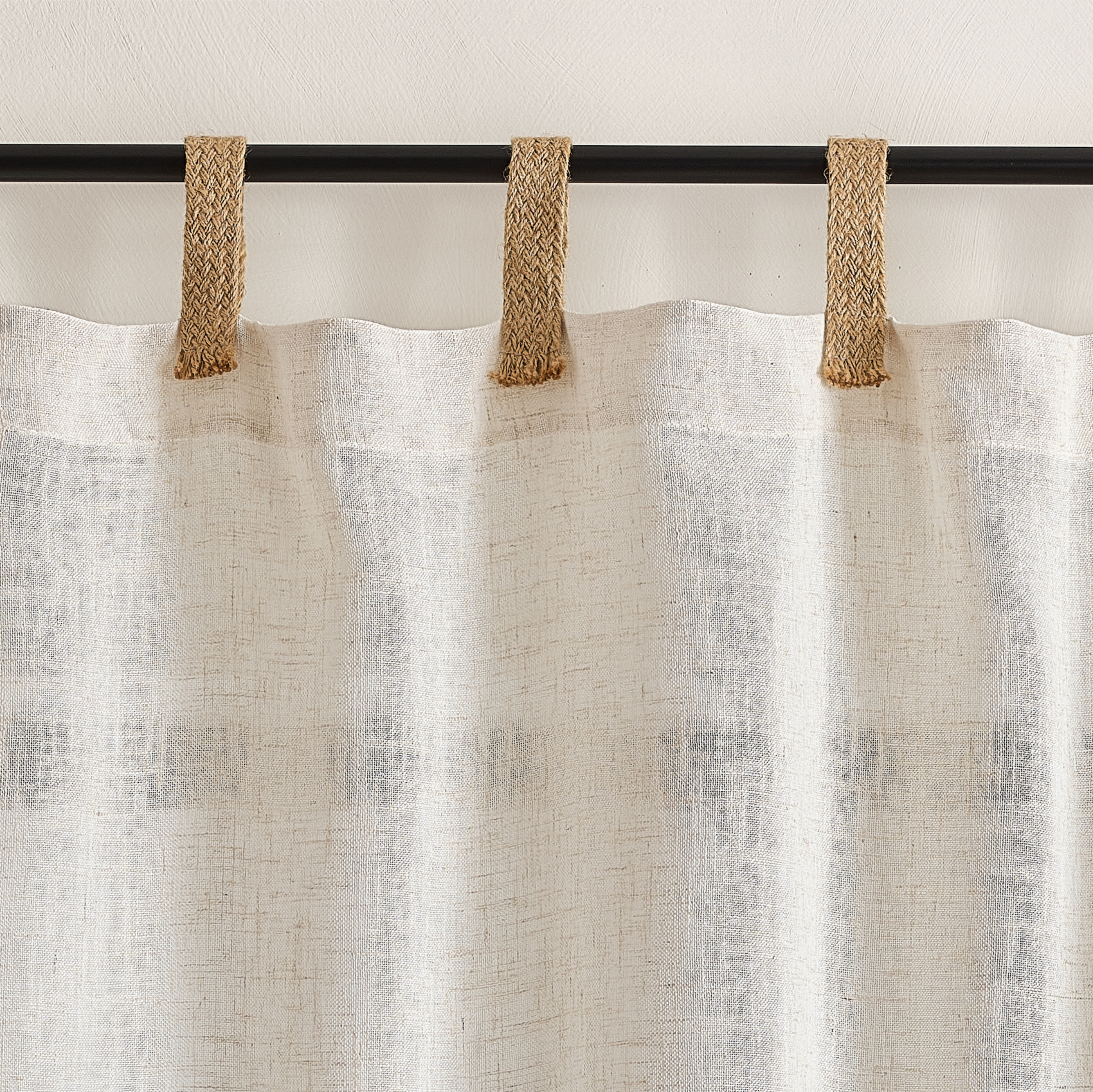 Rideau en tissu polylin à pattes en jute — vue 3