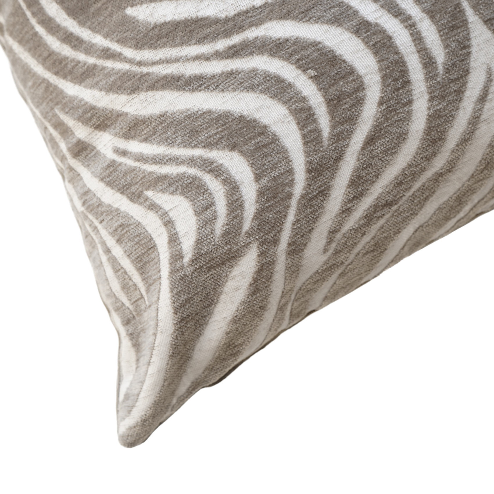 Coussin décoratif carré en velours jacquard à motif zébré — vue 3