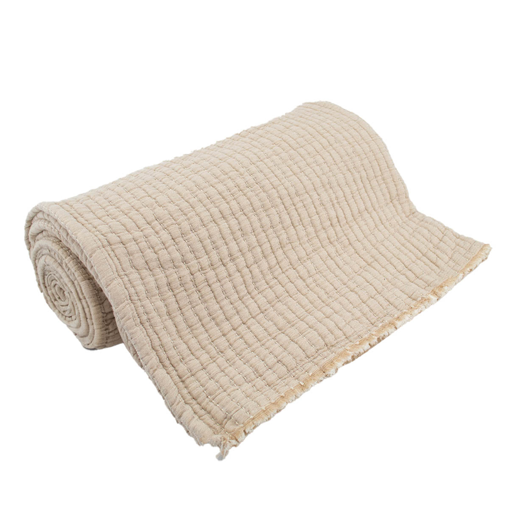 Plaid en coton lavé matelassé boutis