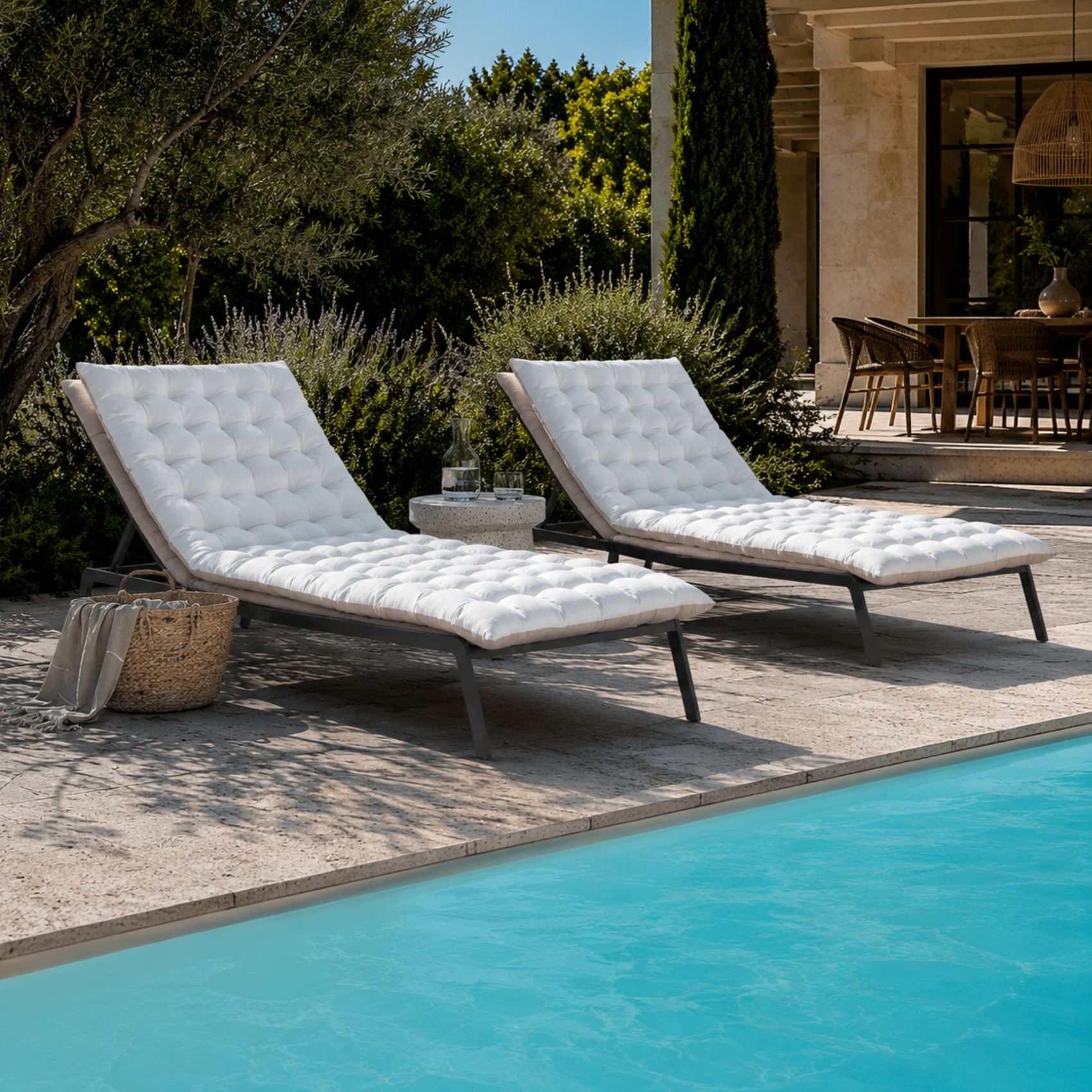 Matelas bain de soleil matelassé coton lavé — vue 4