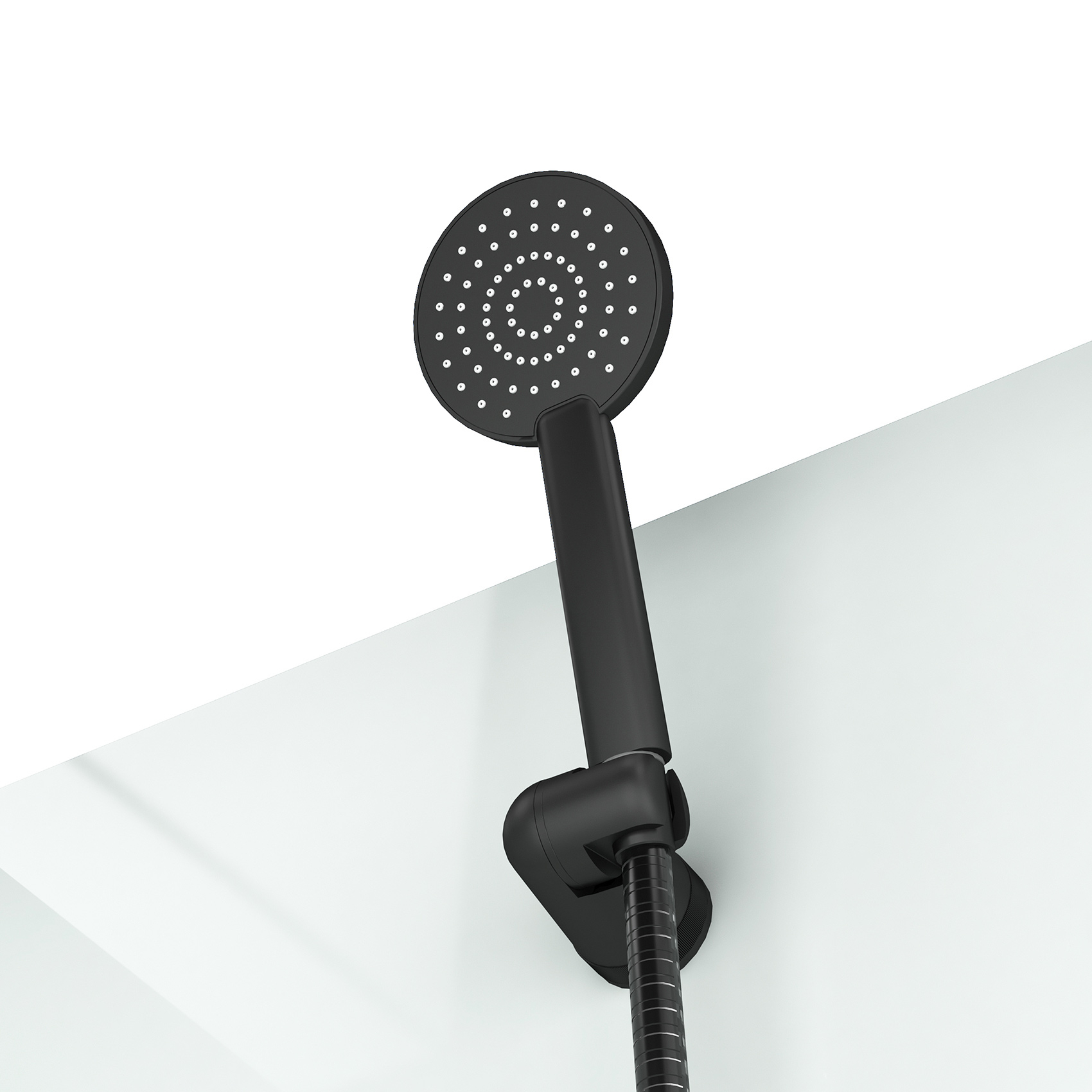 Cabine de douche carrée minimaliste style contemporain — vue 3