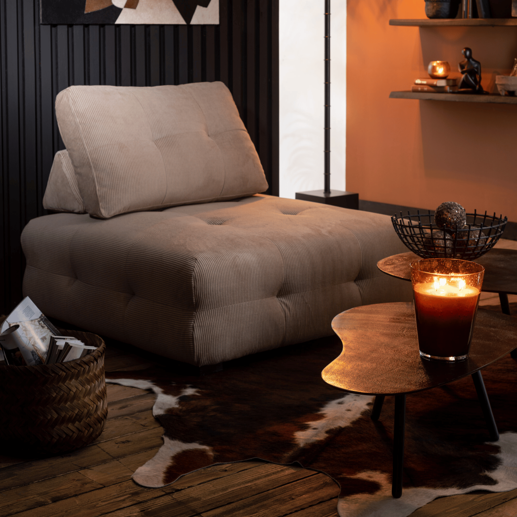 Table de salon goutte en aluminium et fer J-Line — vue 4