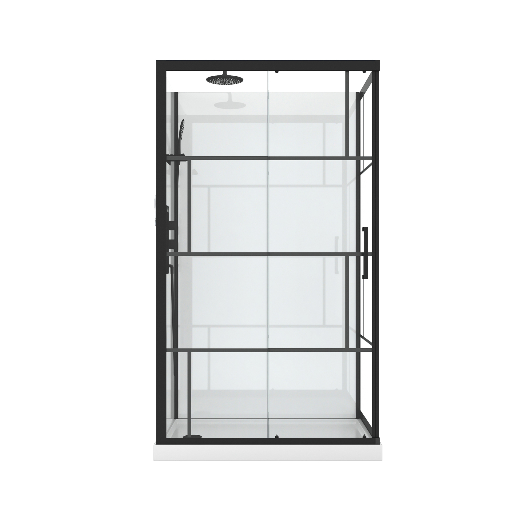 Cabine de douche rectangulaire portes coulissantes graphique — vue 4
