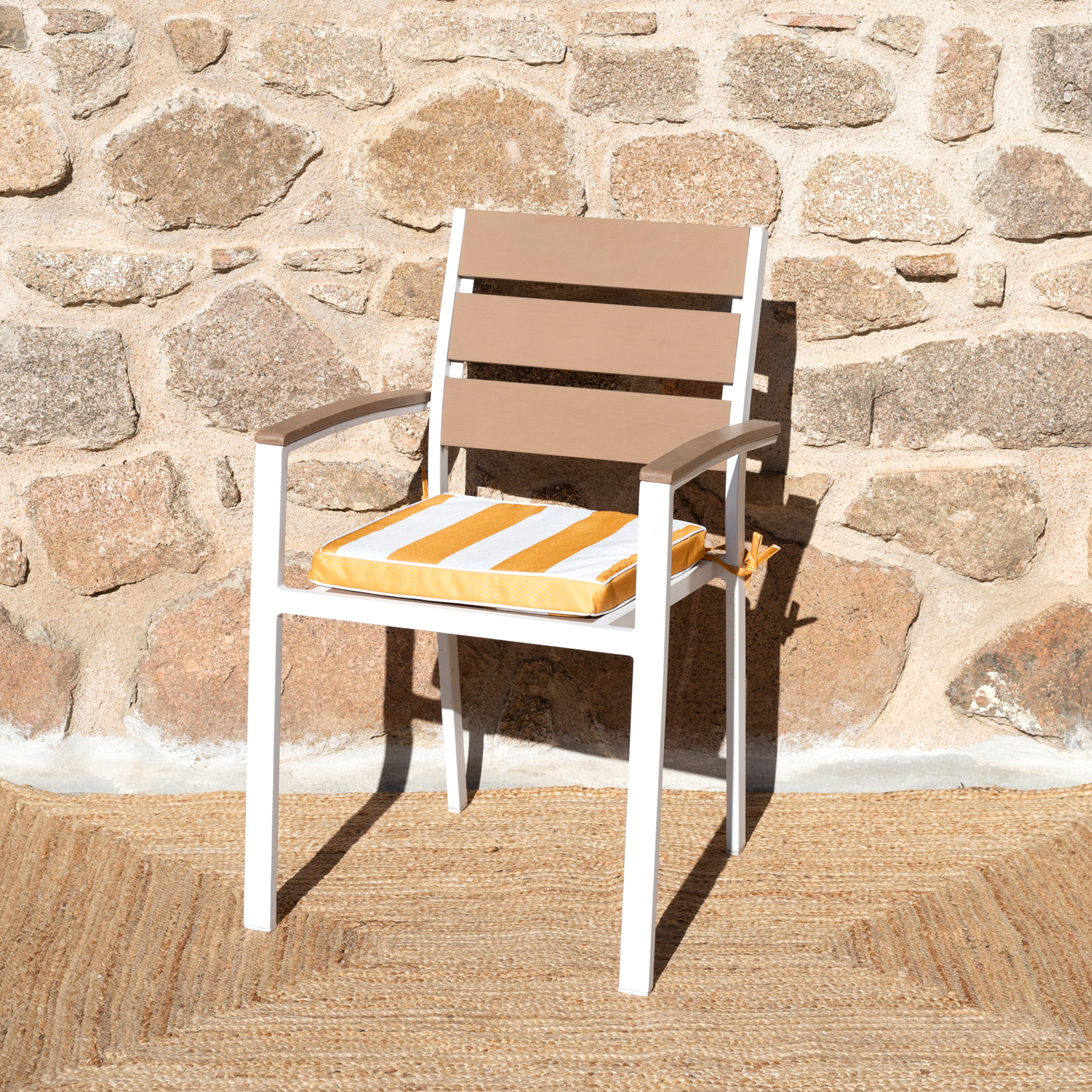 Galette de chaise imperméable déhoussable à rayures ARCACHON — vue 6