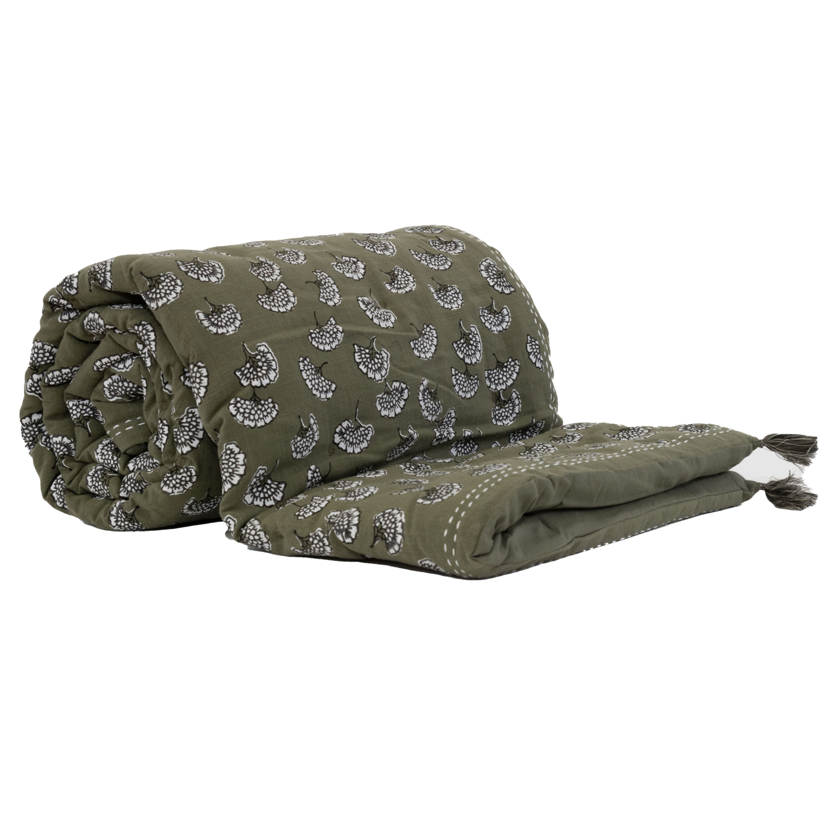 Édredon imprimé 100% coton avec pompon — vue 6