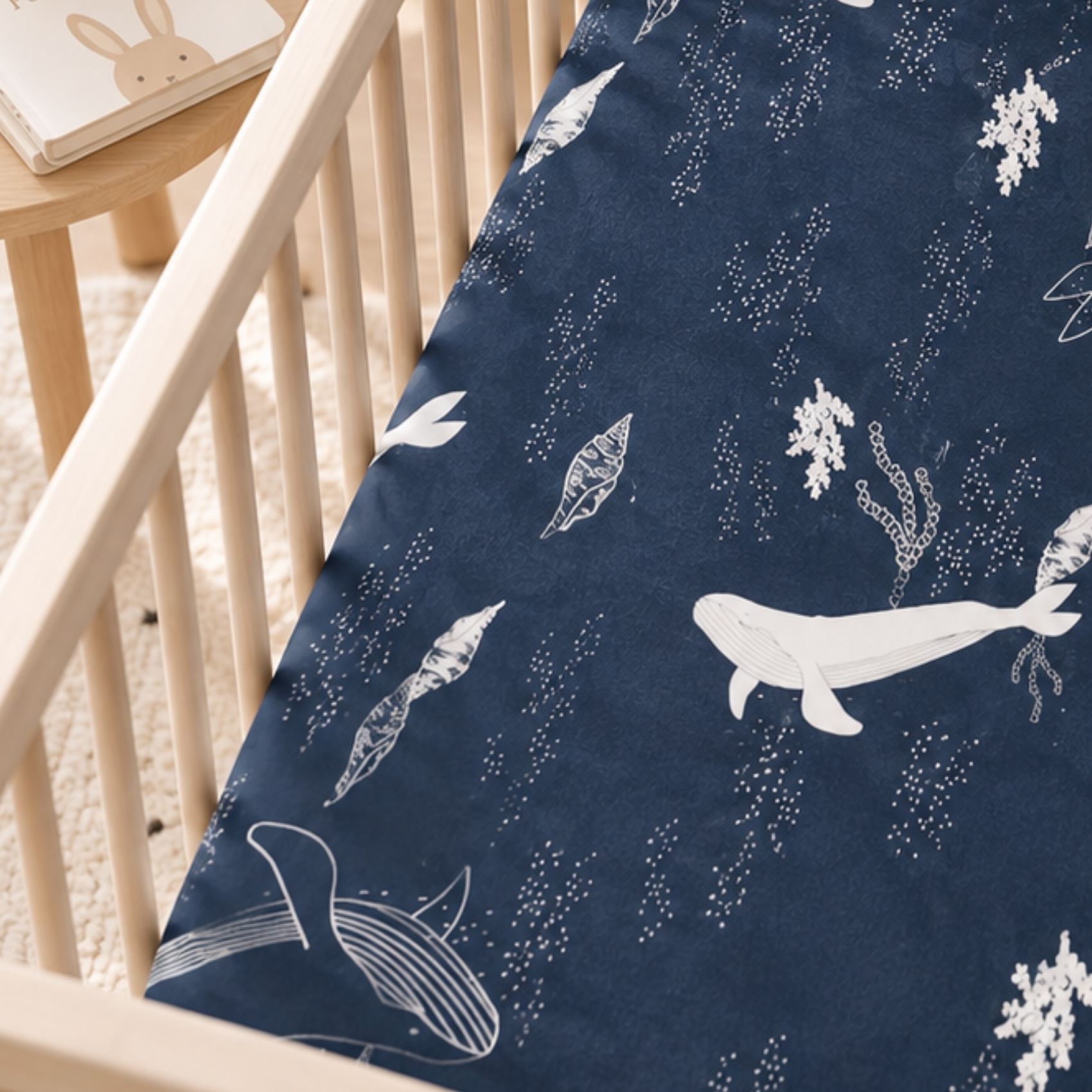 Drap-housse bébé en jersey 100% coton extensible baleine — vue 4