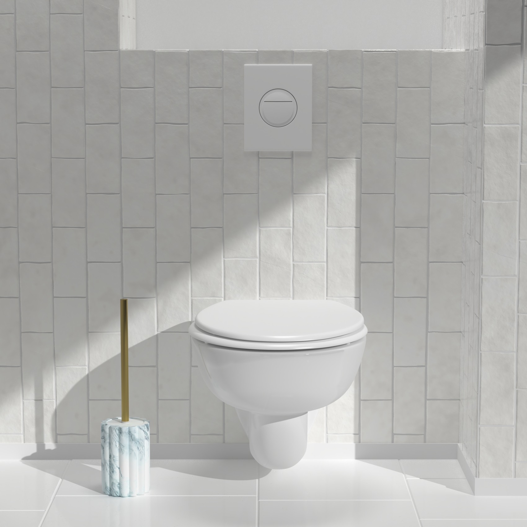 Brosse WC effet marbre avec manche doré — vue 6