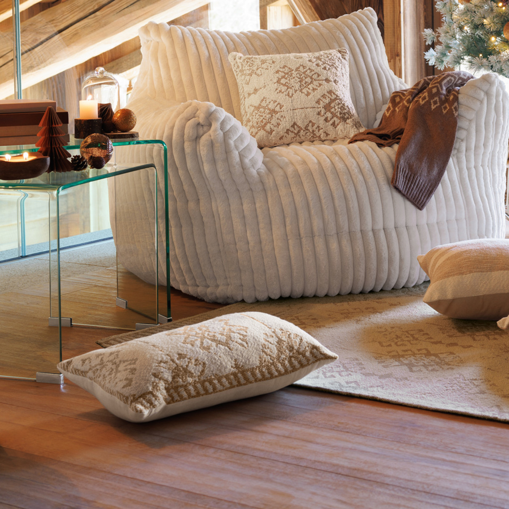 Coussin rectangulaire à motif tissé — vue 5