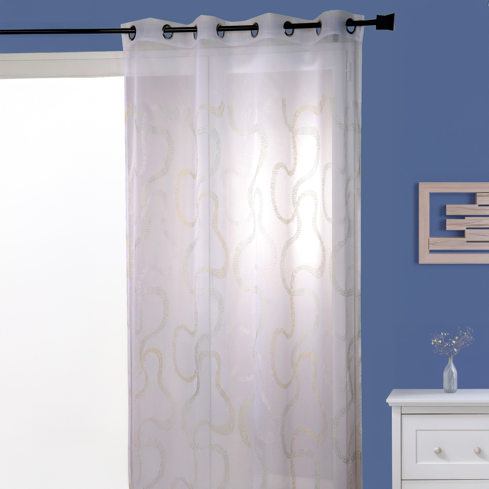 Voilage tissé et brodé en zig zag — vue 5