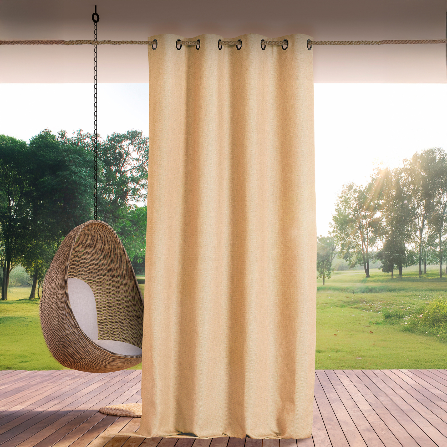 Rideau extérieur déperlant effet chiné