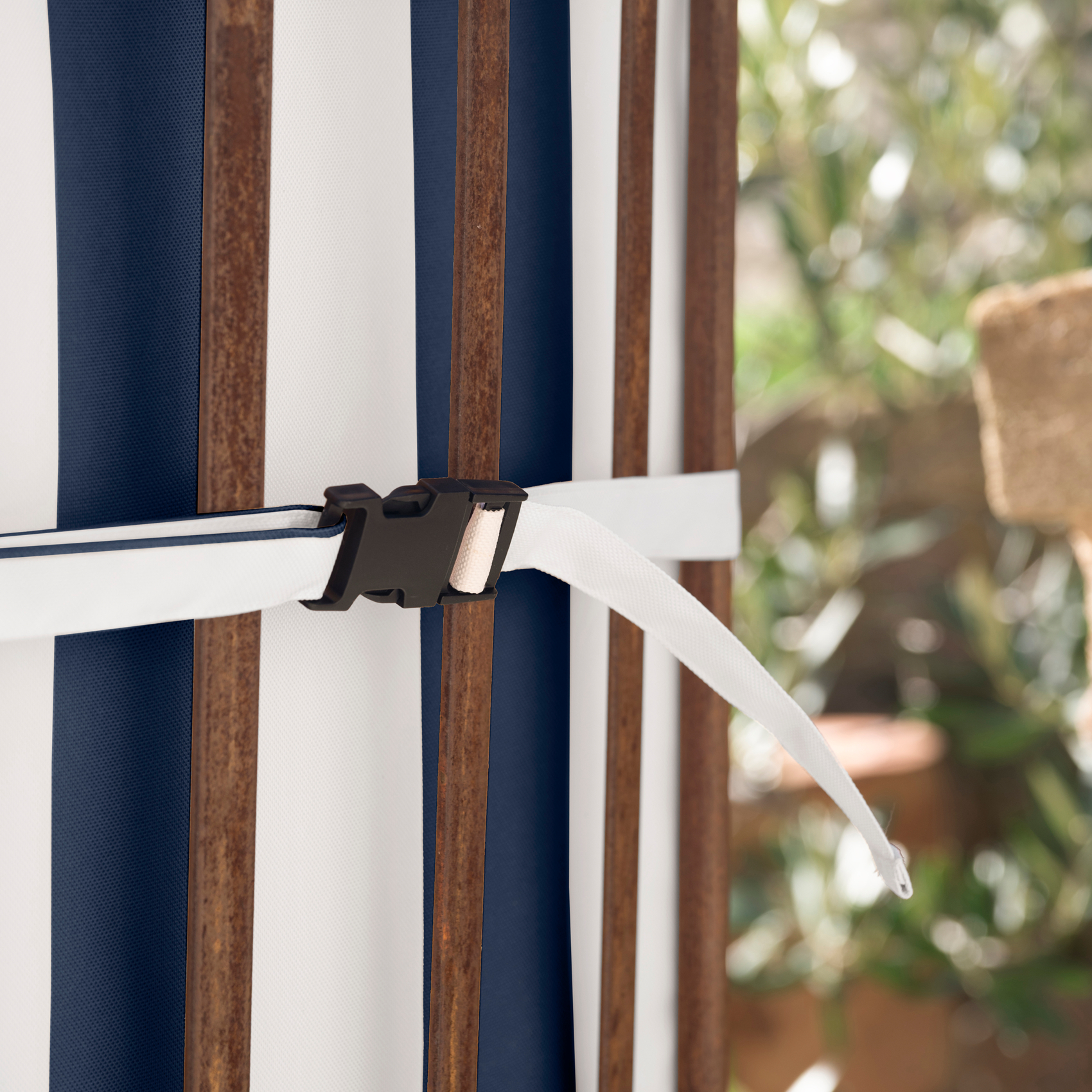 Coussin de chaise assise et dossier imperméable  à rayures ARCACHON — vue 4