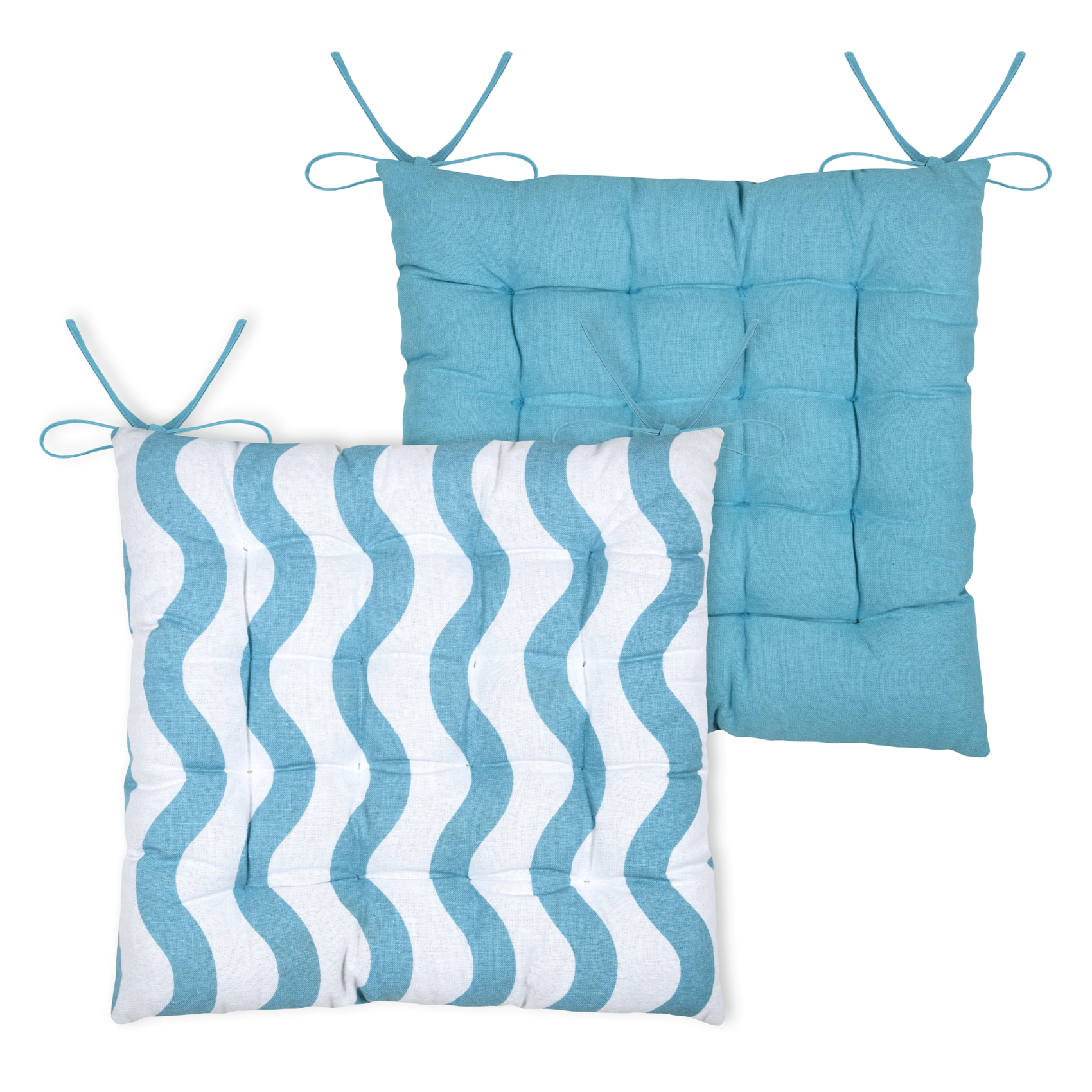 Galette de chaise polycoton matelassée ondulations — vue 4