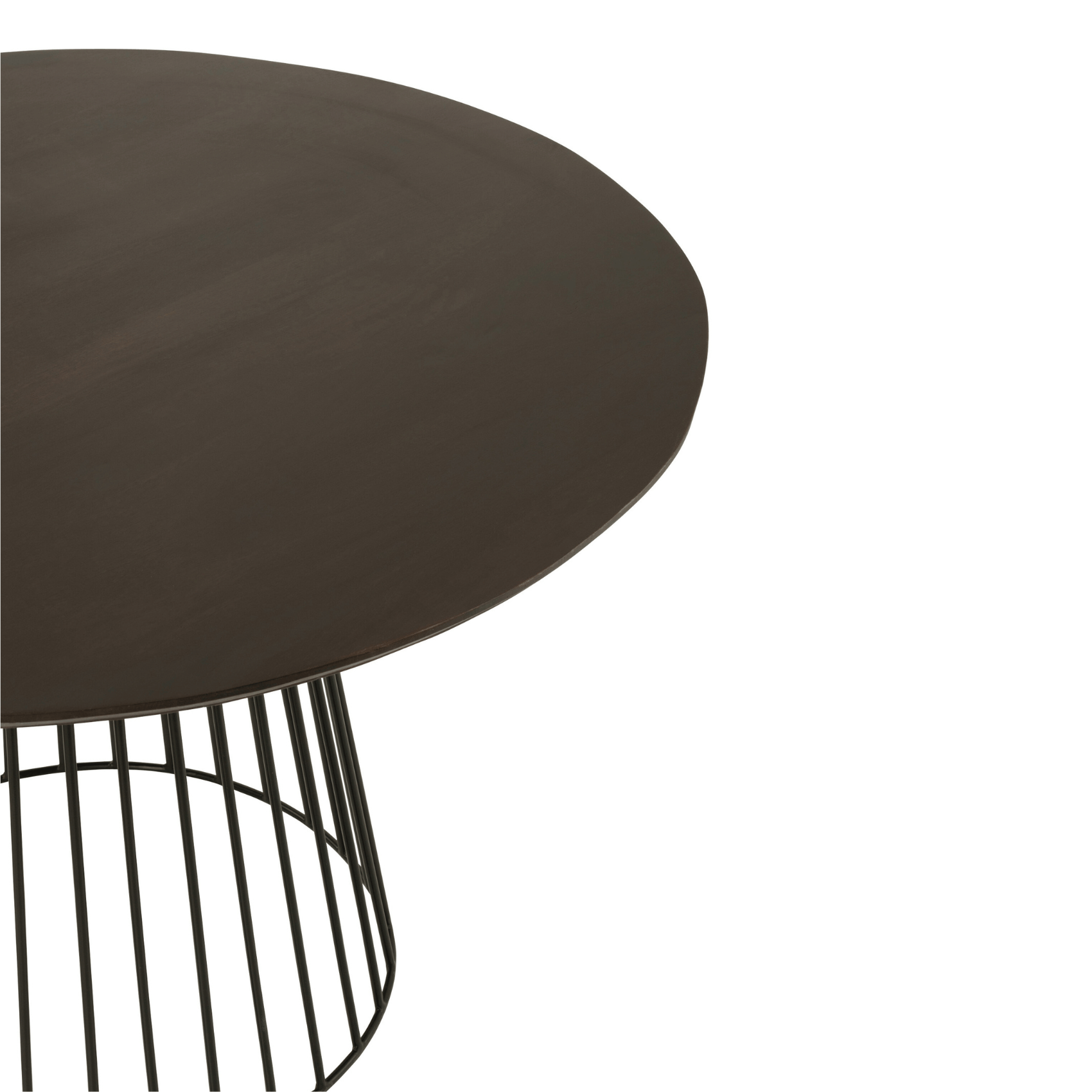 Table ronde en bois de manguier et métal — vue 3
