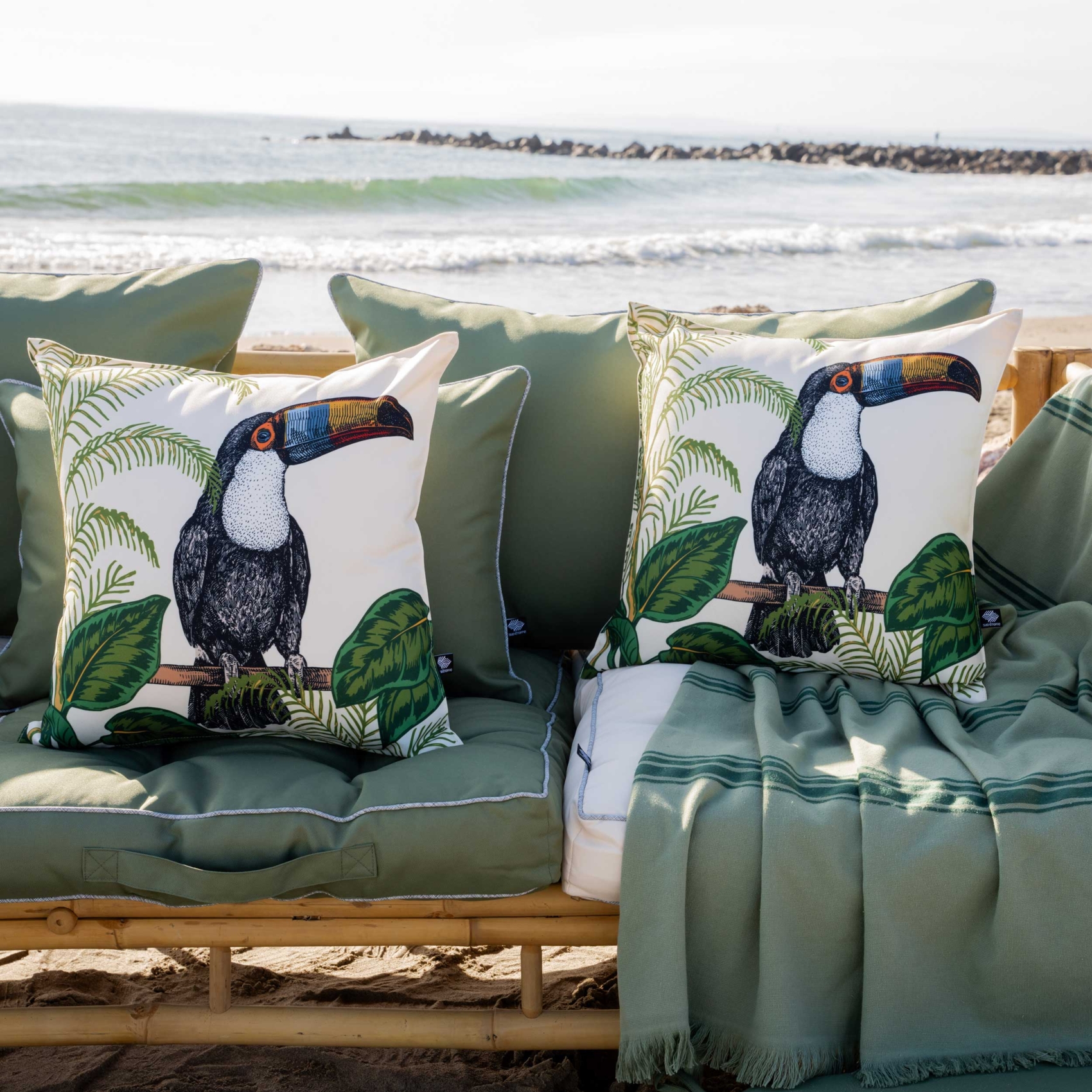 Coussin extérieur déperlant toucan — vue 4