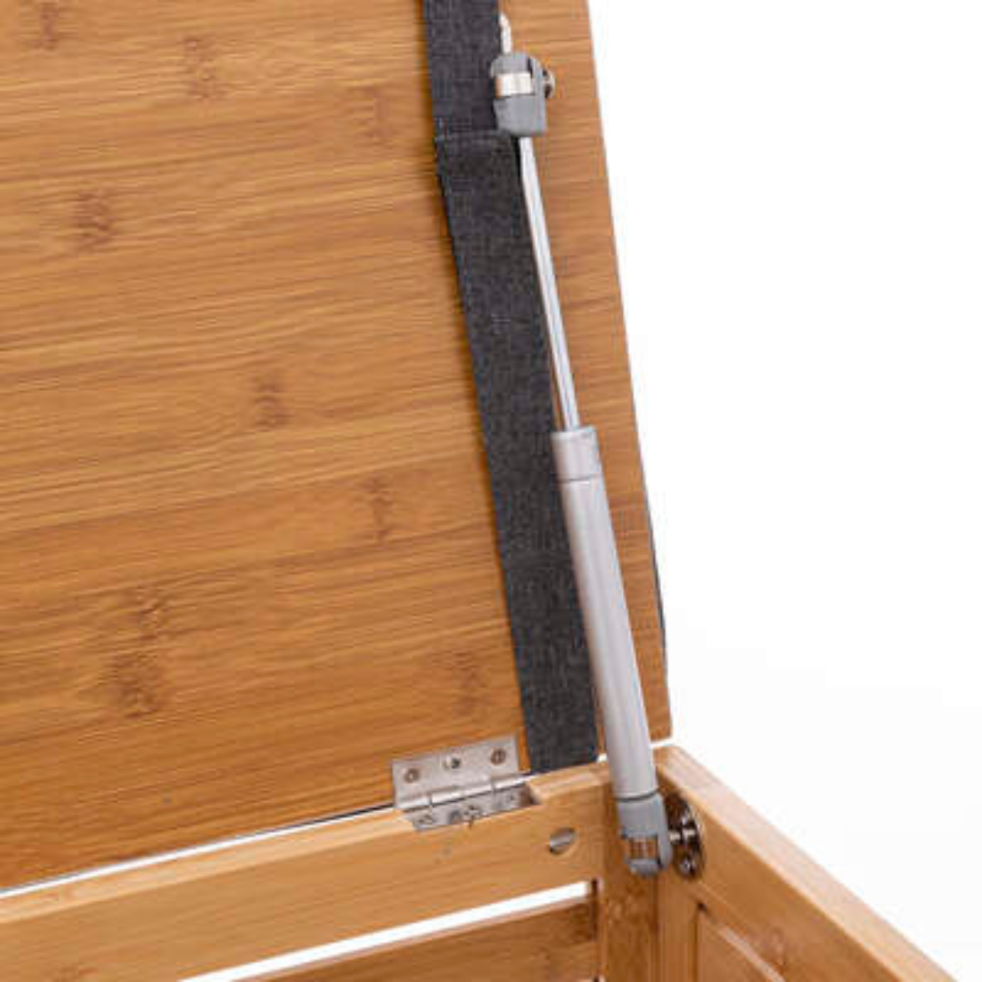 Tabouret coffre de rangement en bambou — vue 3