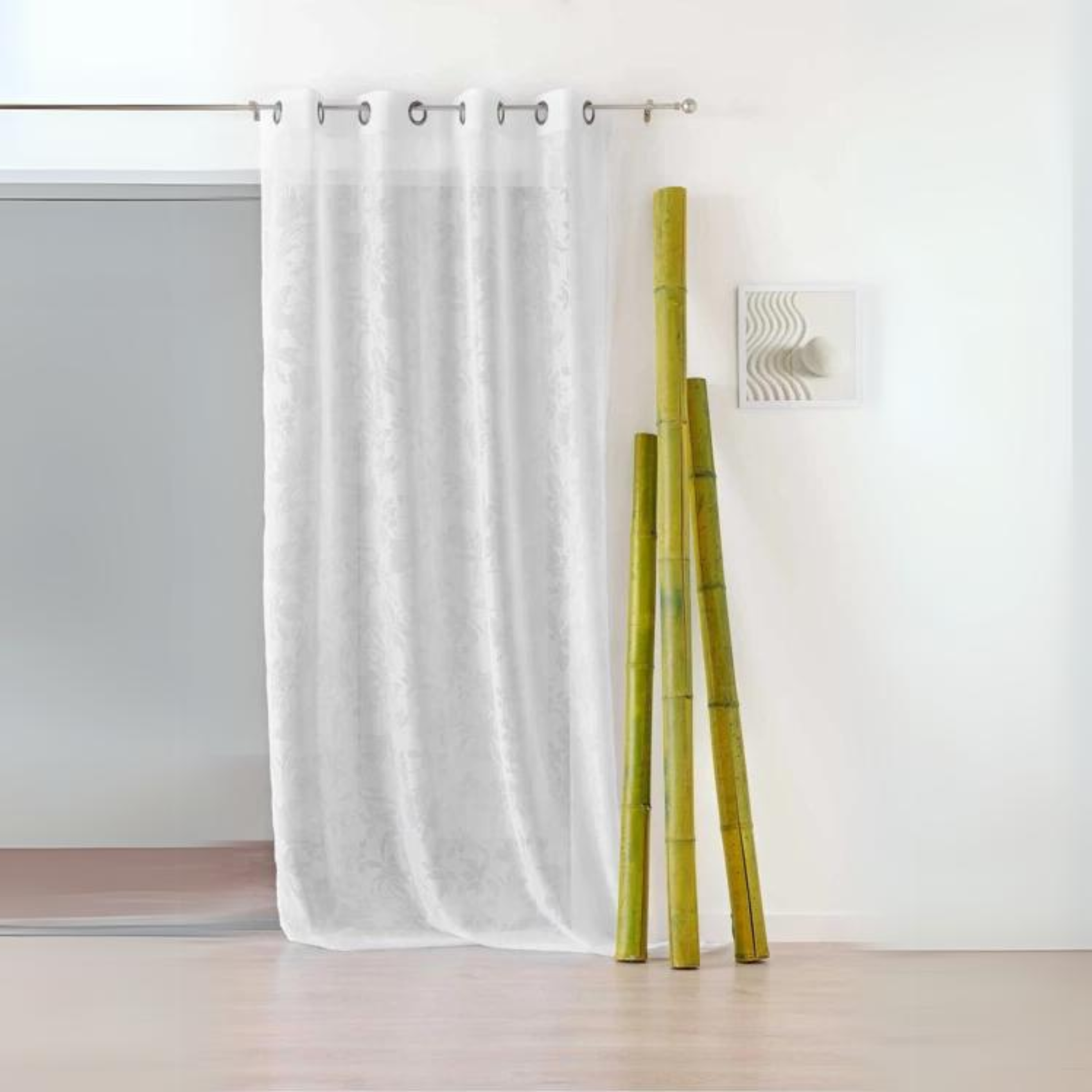 Voilage à Motifs Frappés Fleuri