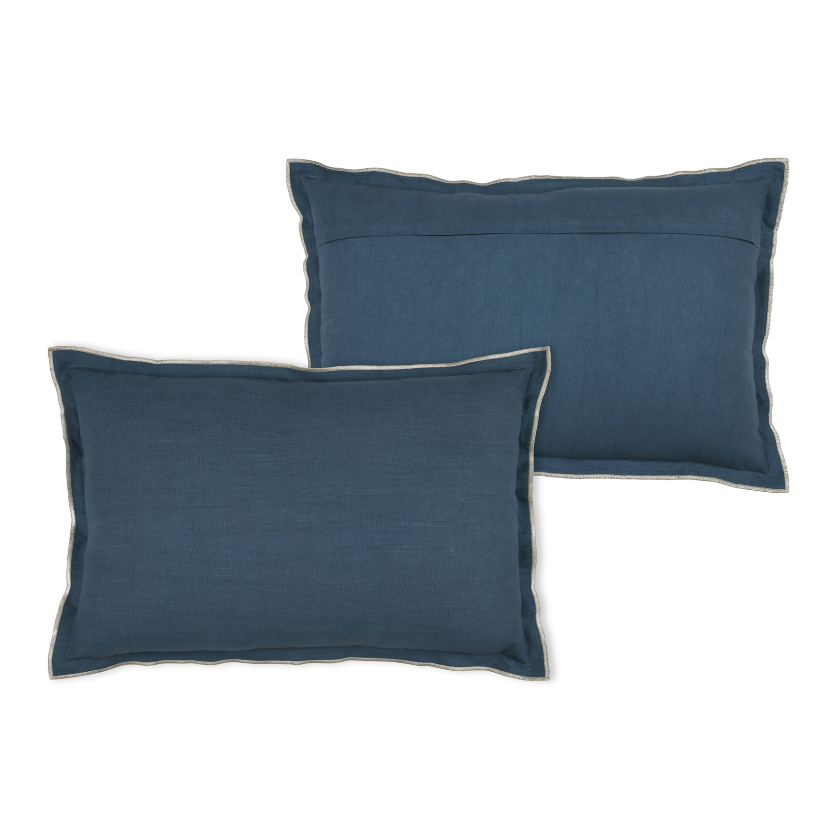 Coussin coton volant plat feston noir — vue 6