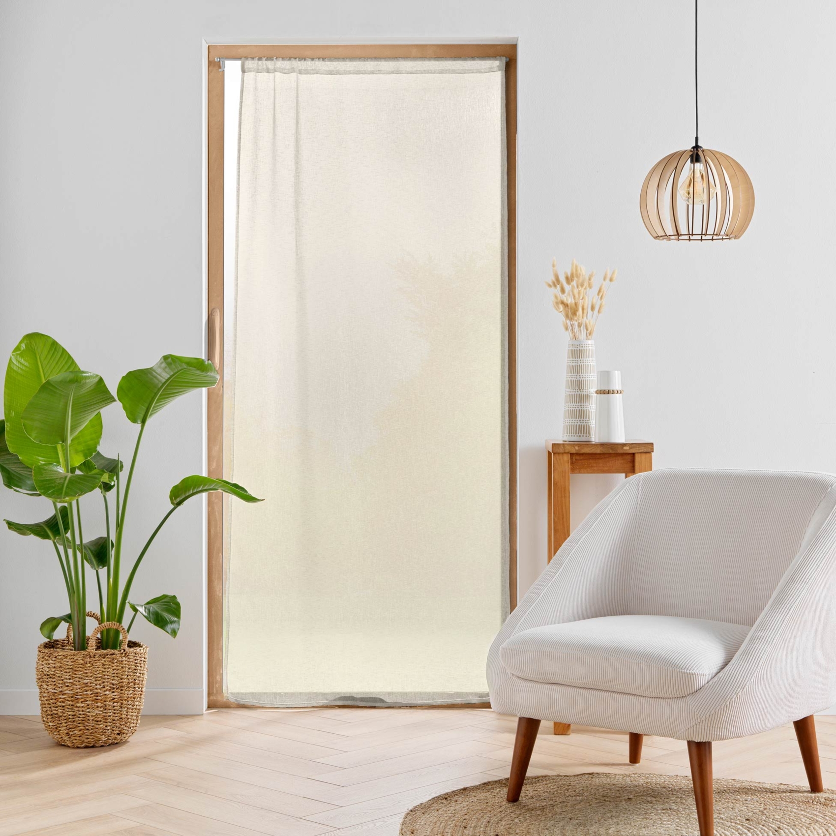 Voilage grande fenêtre effet lin tissé — vue 6