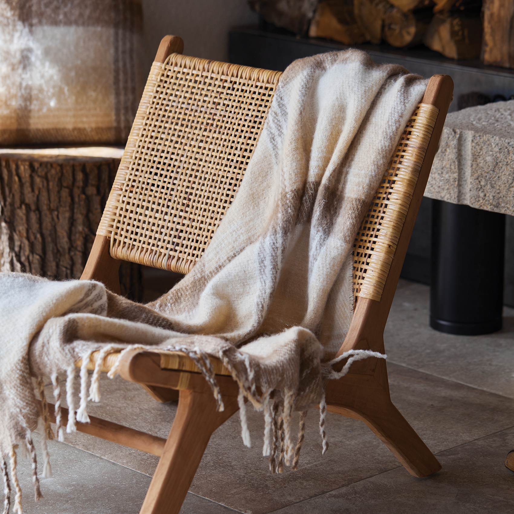 Plaid tartan Ecossais effet mohair — vue 3