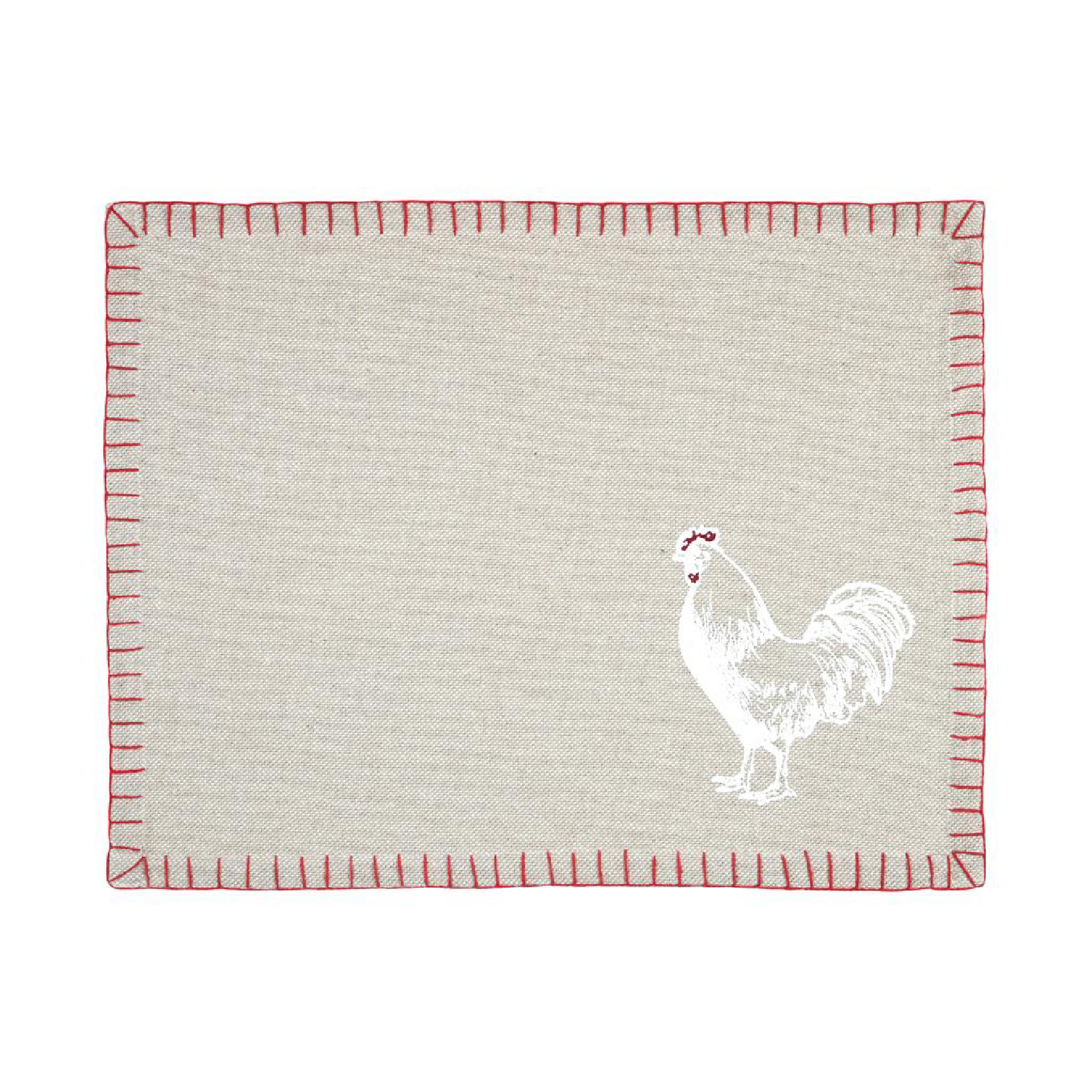 Set de table coq en coton