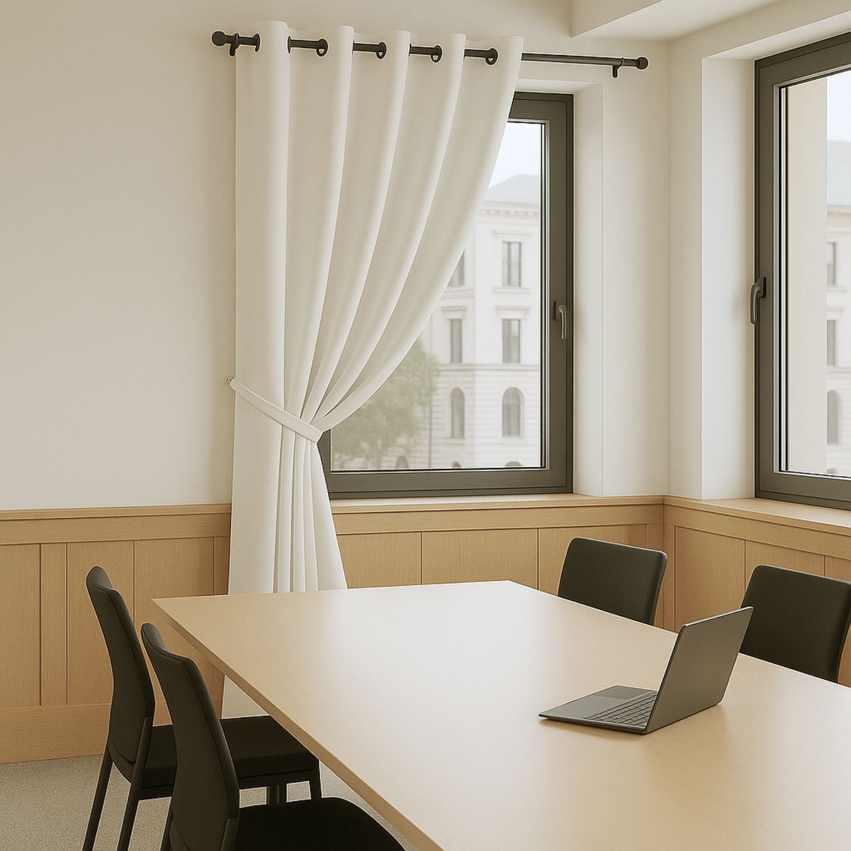 Rideau 100% Occultant Ignifugé M1 Non Feu Ecru — vue 3