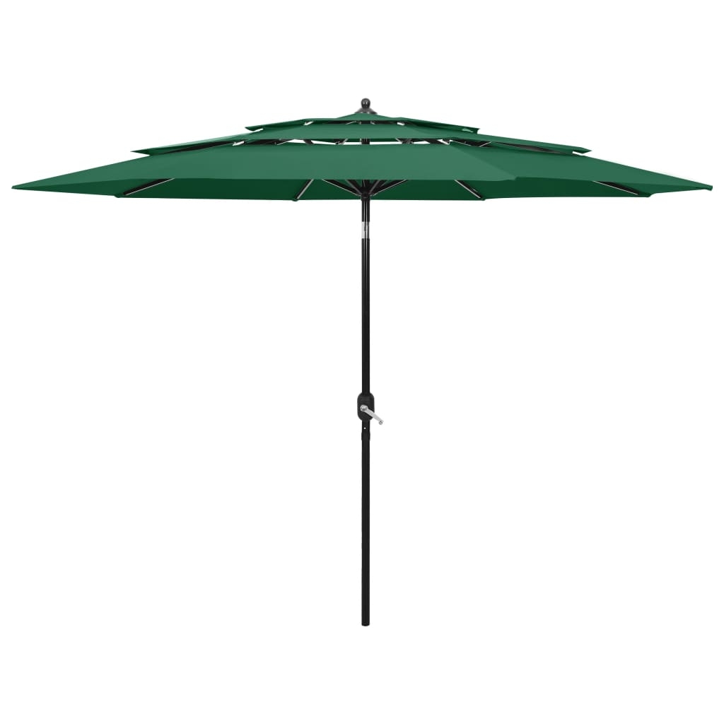 Parasol à 3 niveaux avec mât en aluminium 3 mètres — vue 5