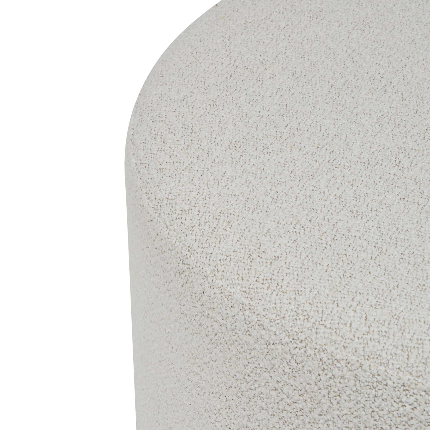Pouf XL rond en tissu bouclette avec base bois — vue 4