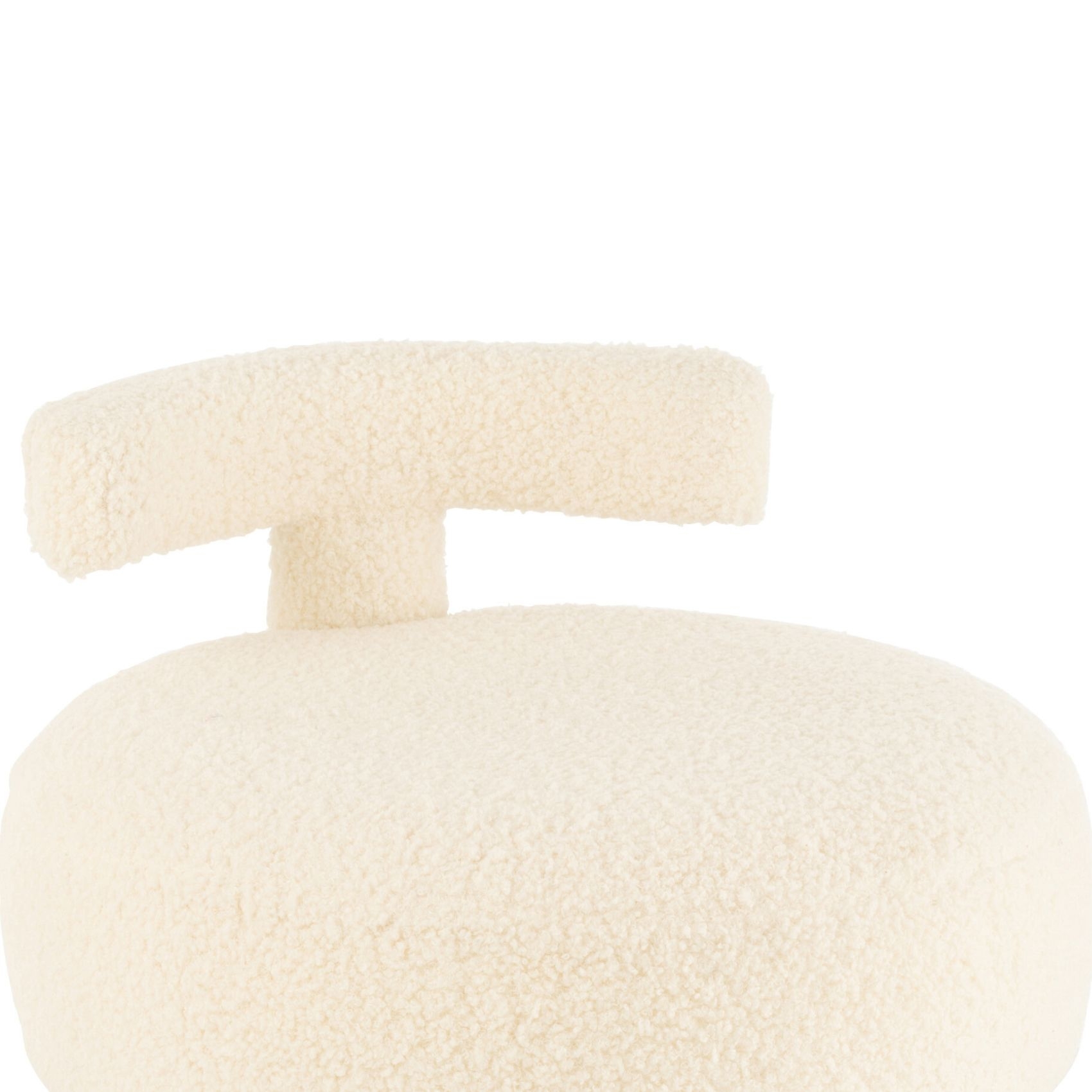 Pouf rond avec dossier en tissu bouclette — vue 6
