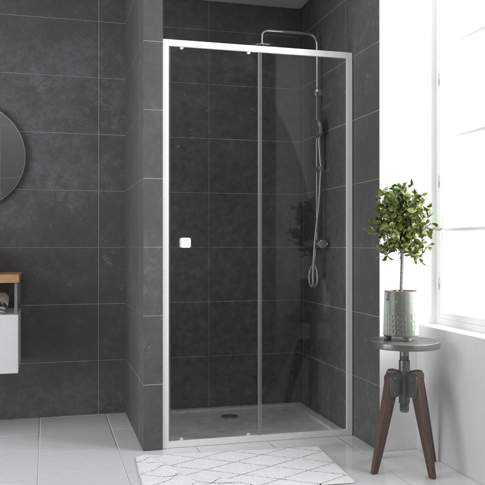 Porte de douche coulissante en verre trempé — vue 6