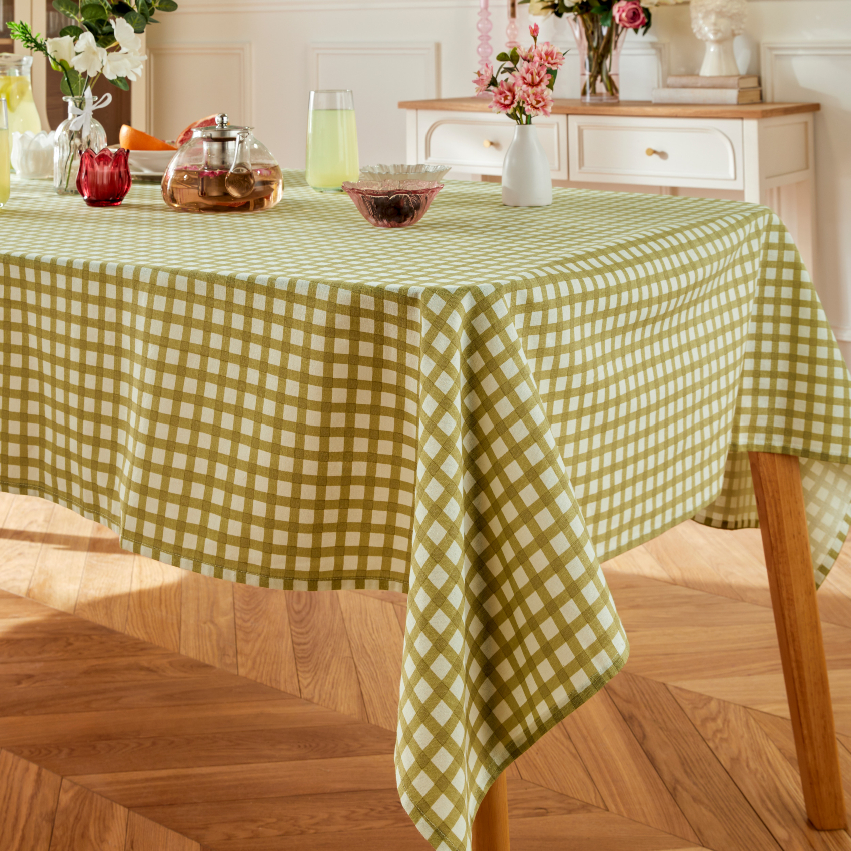 Nappe en coton vichy pour table rectangulaire — vue 3