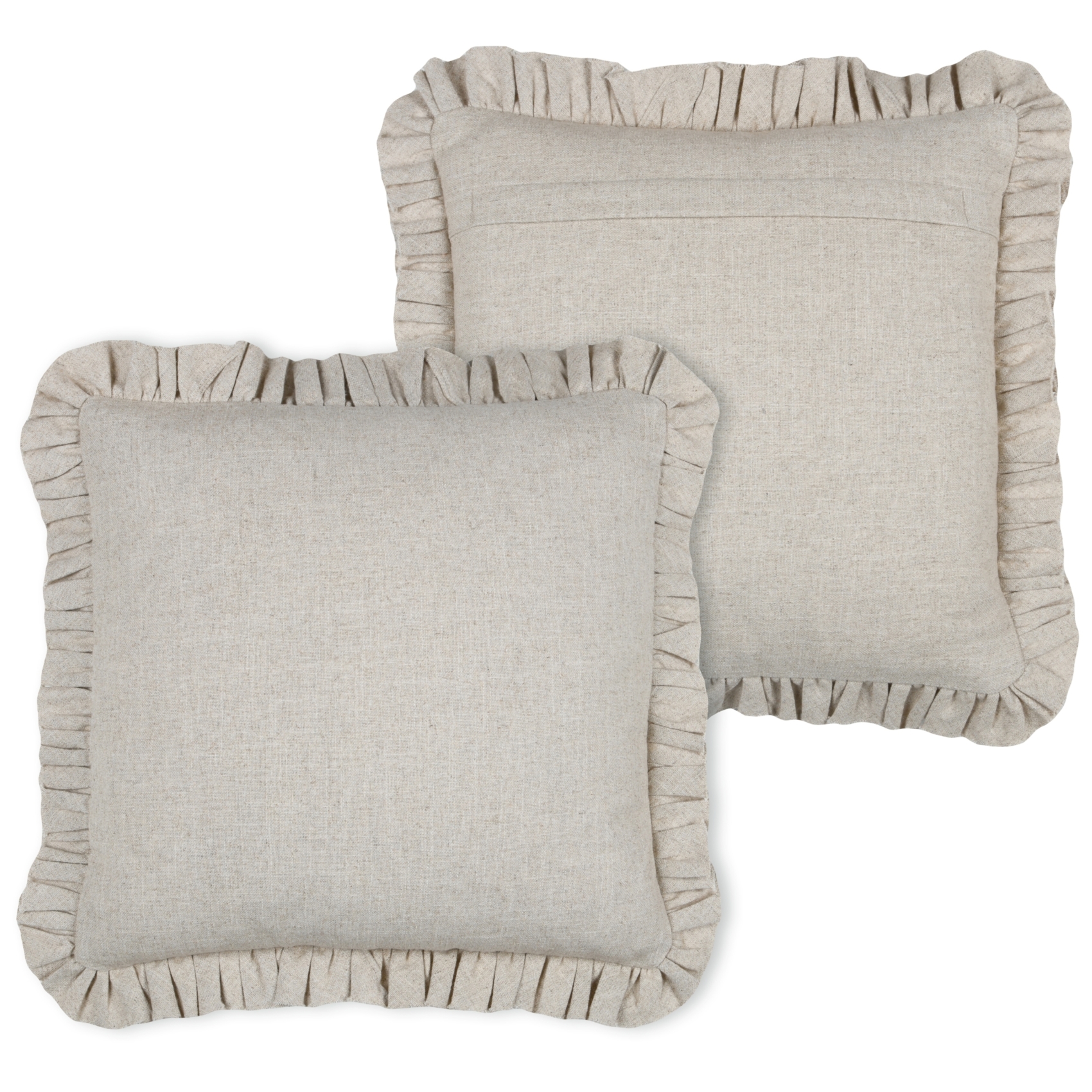 Coussin à volants en coton et lin — vue 5