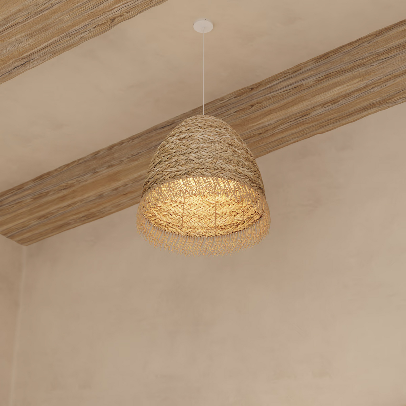 Abat-jour en roseau style bohème — vue 6