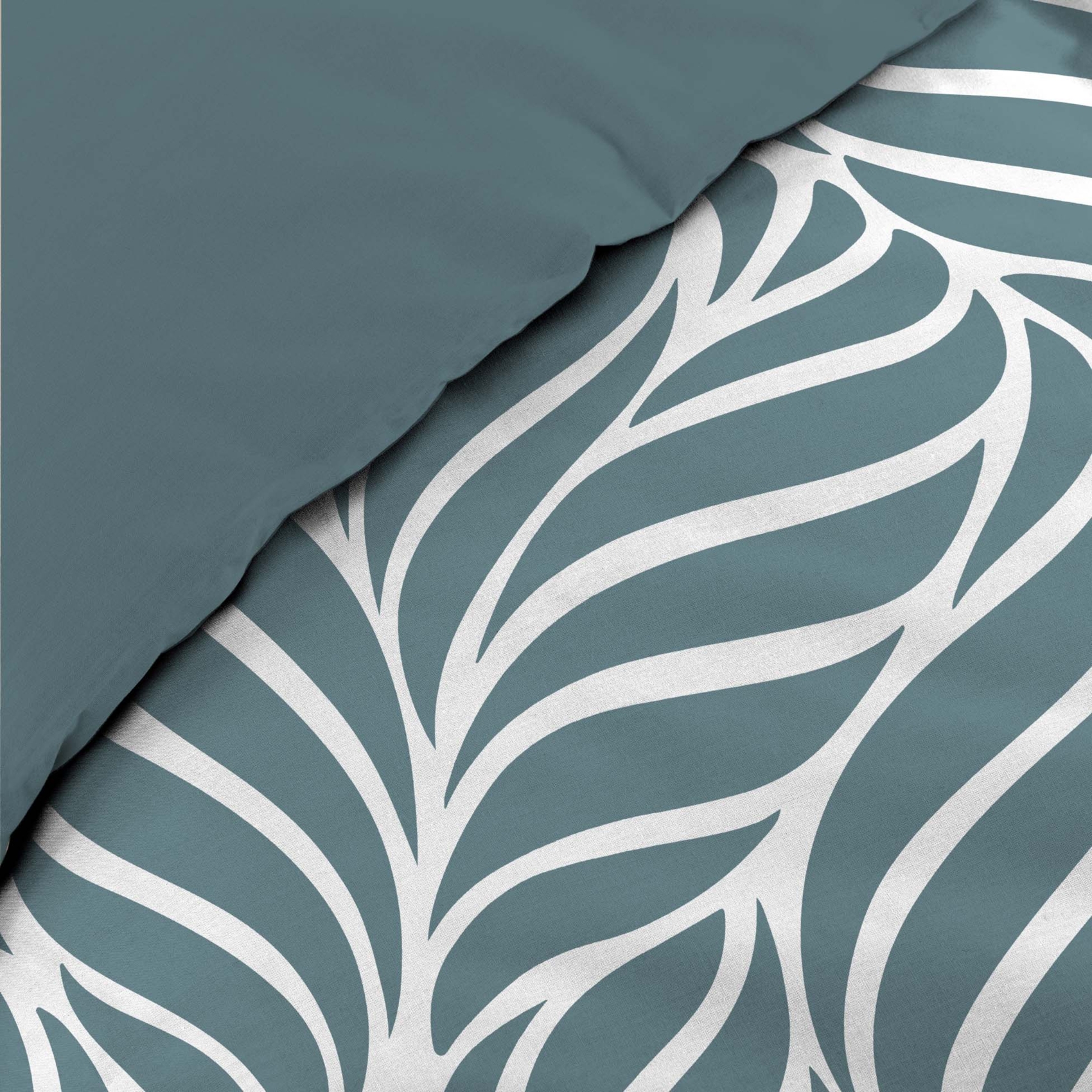 Parure de lit 3 pièces en coton feuille design housse + taies — vue 6