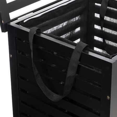 Panier à linge en bambou noir 65 L — vue 4