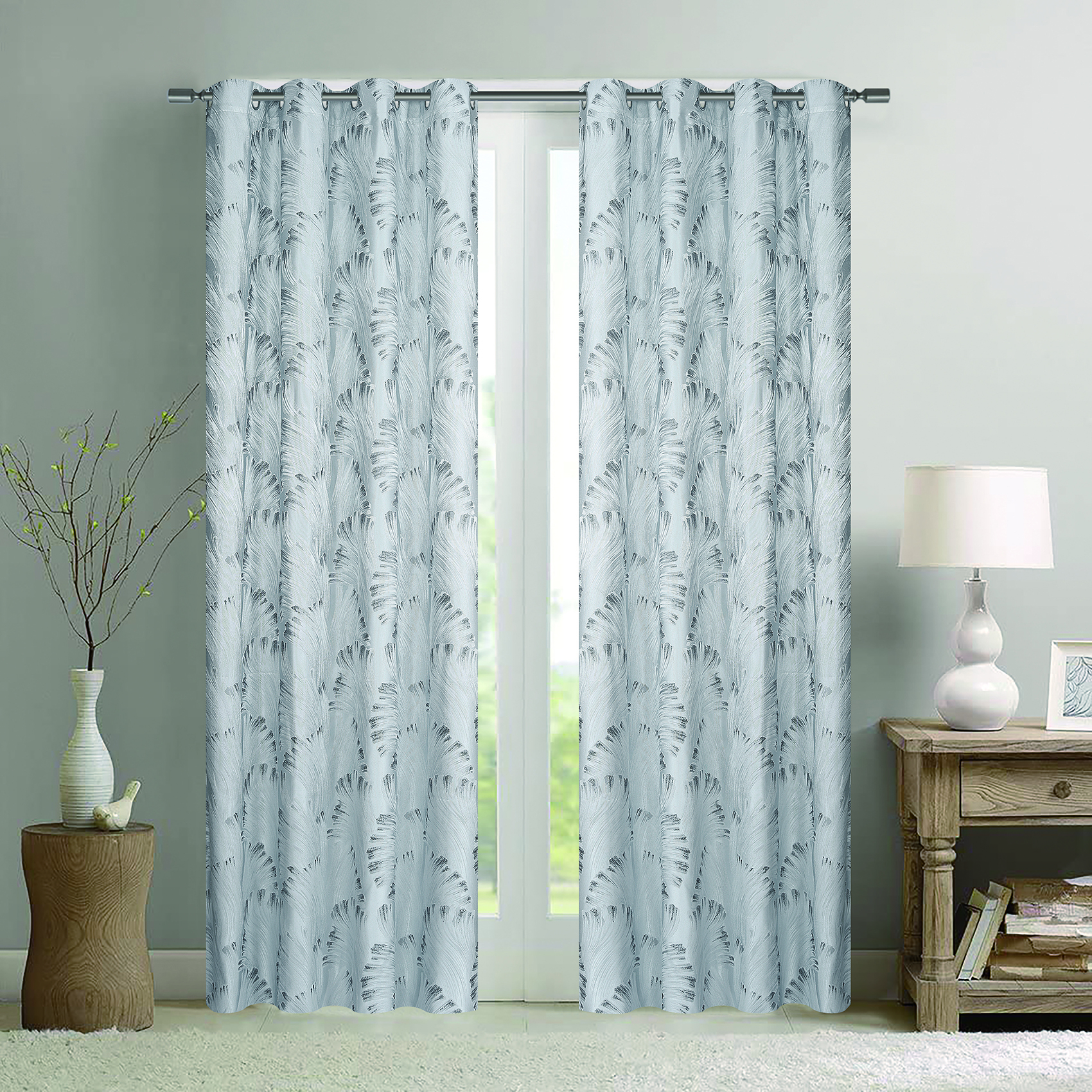 Paire de rideaux jacquard tissé abstrait avec relief — vue 5