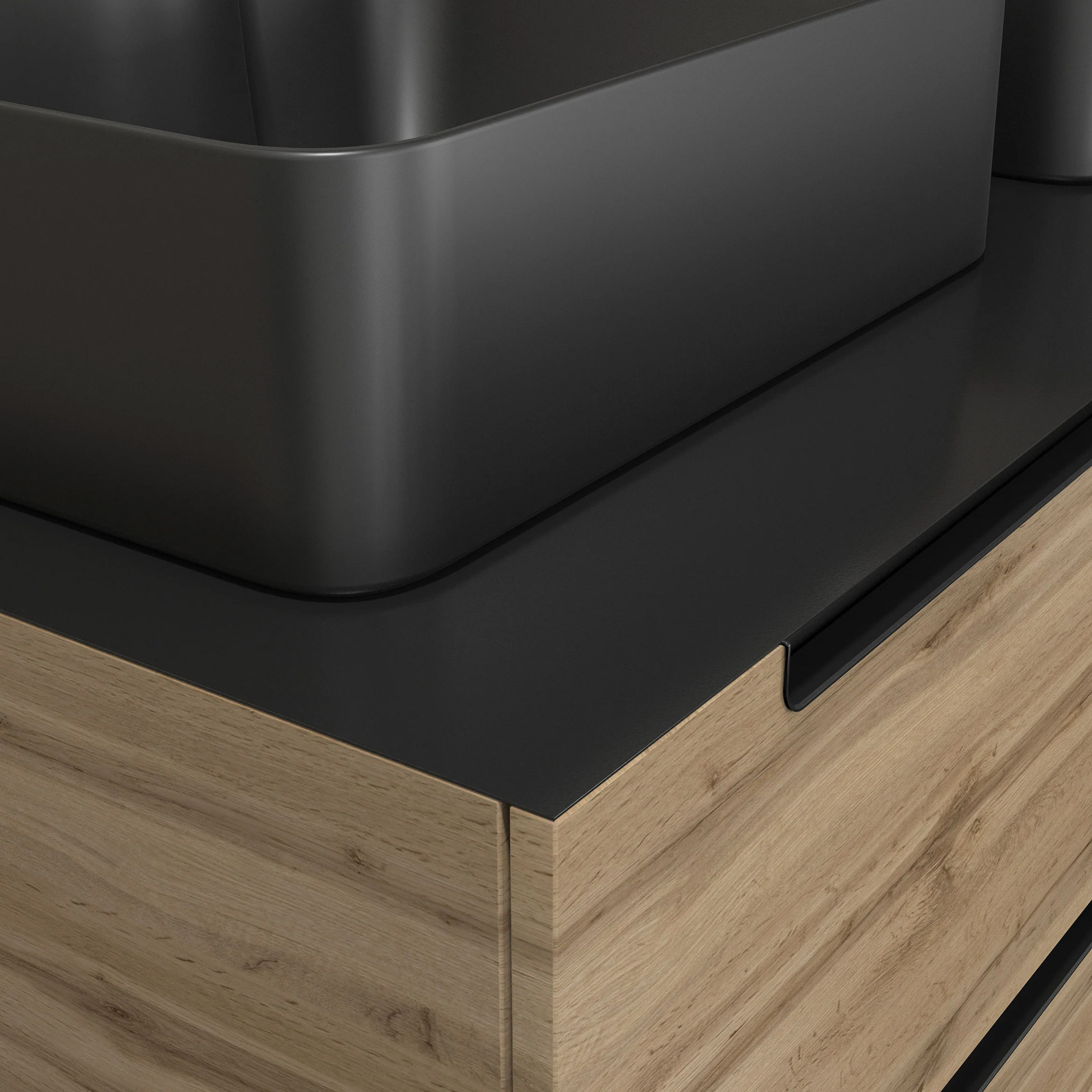 Ensemble de salle de bains avec 2 vasques et miroirs rectangulaires à led — vue 5