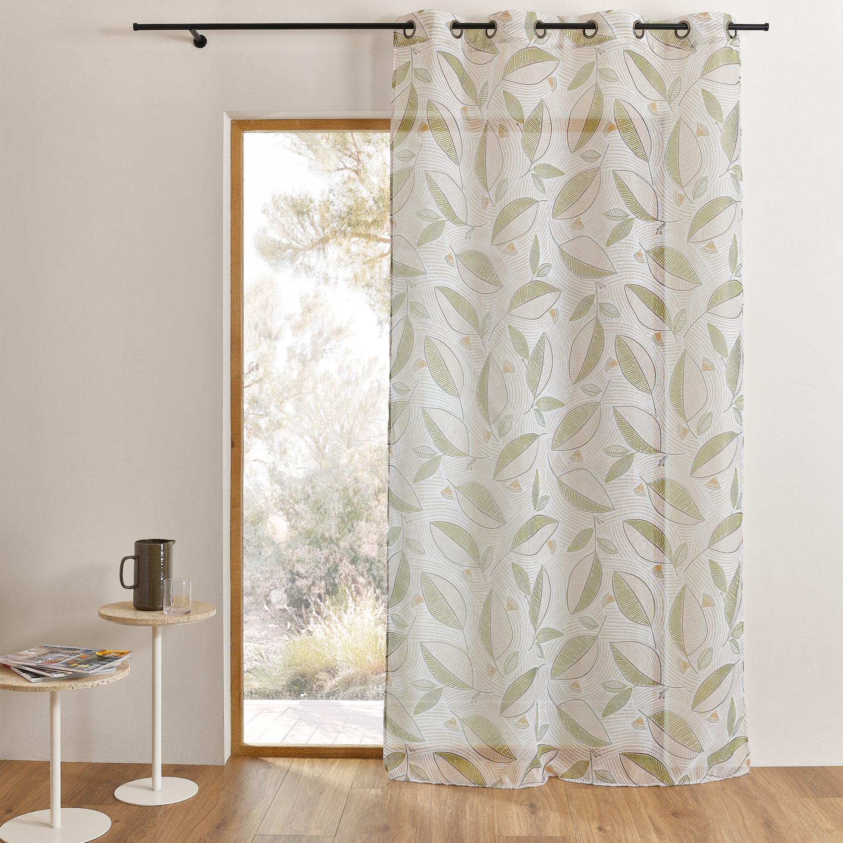 Voilage imprimé à motifs feuilles — vue 4