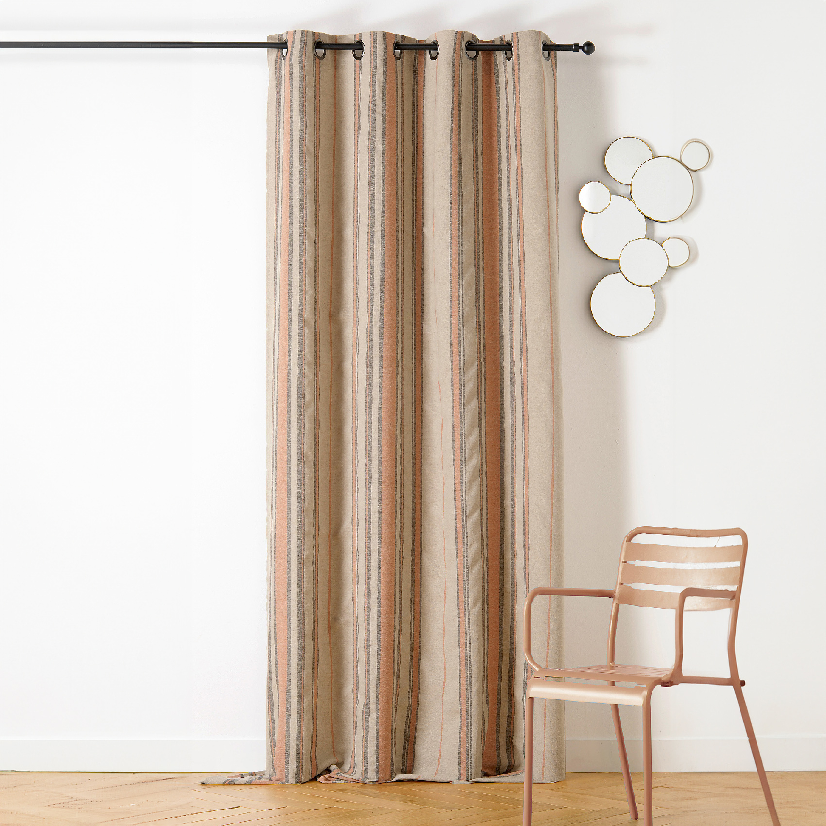 Rideau à Oeillets Lin Rayé Esprit Méditerranéen — vue 6