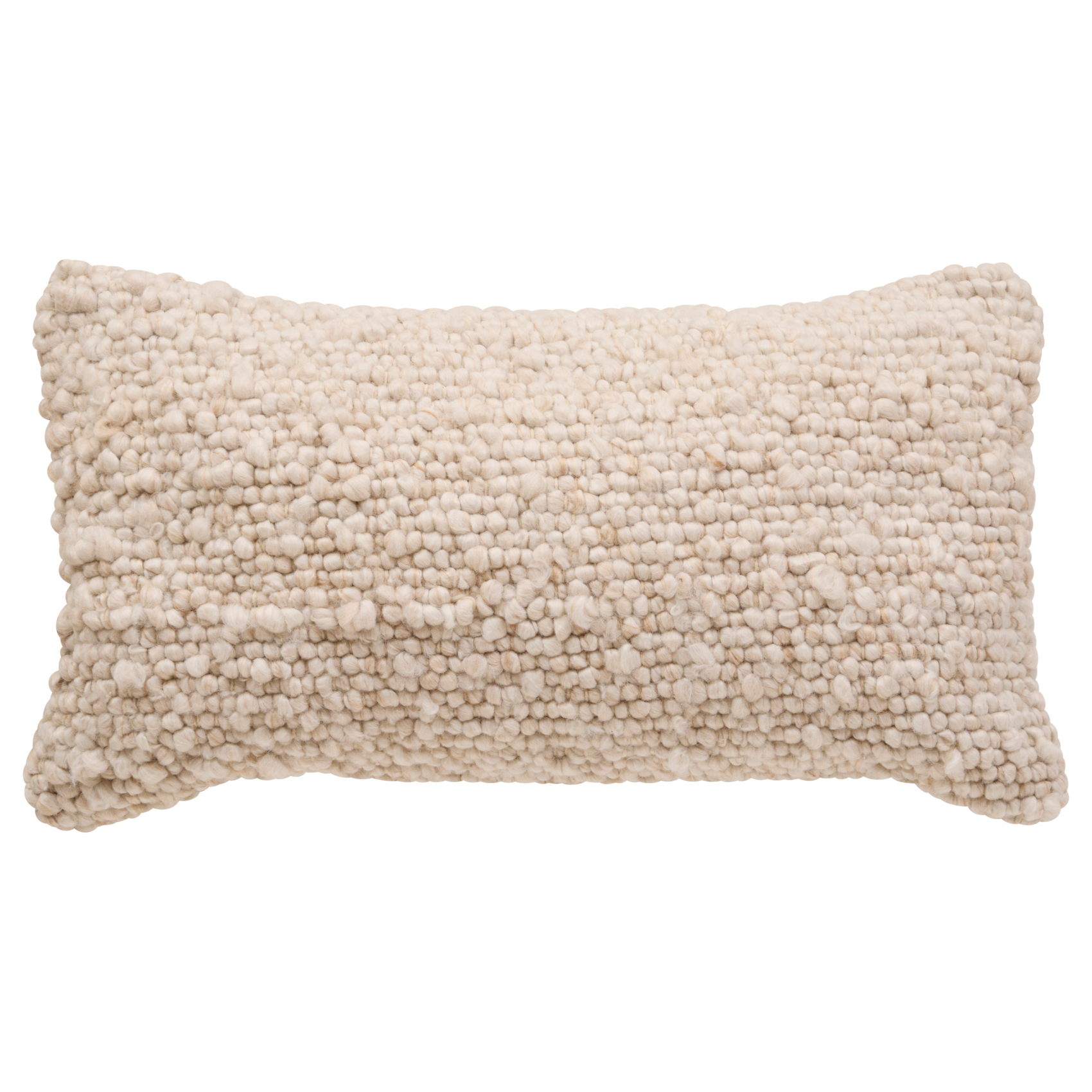 Coussin rectangulaire effet laine déhoussable