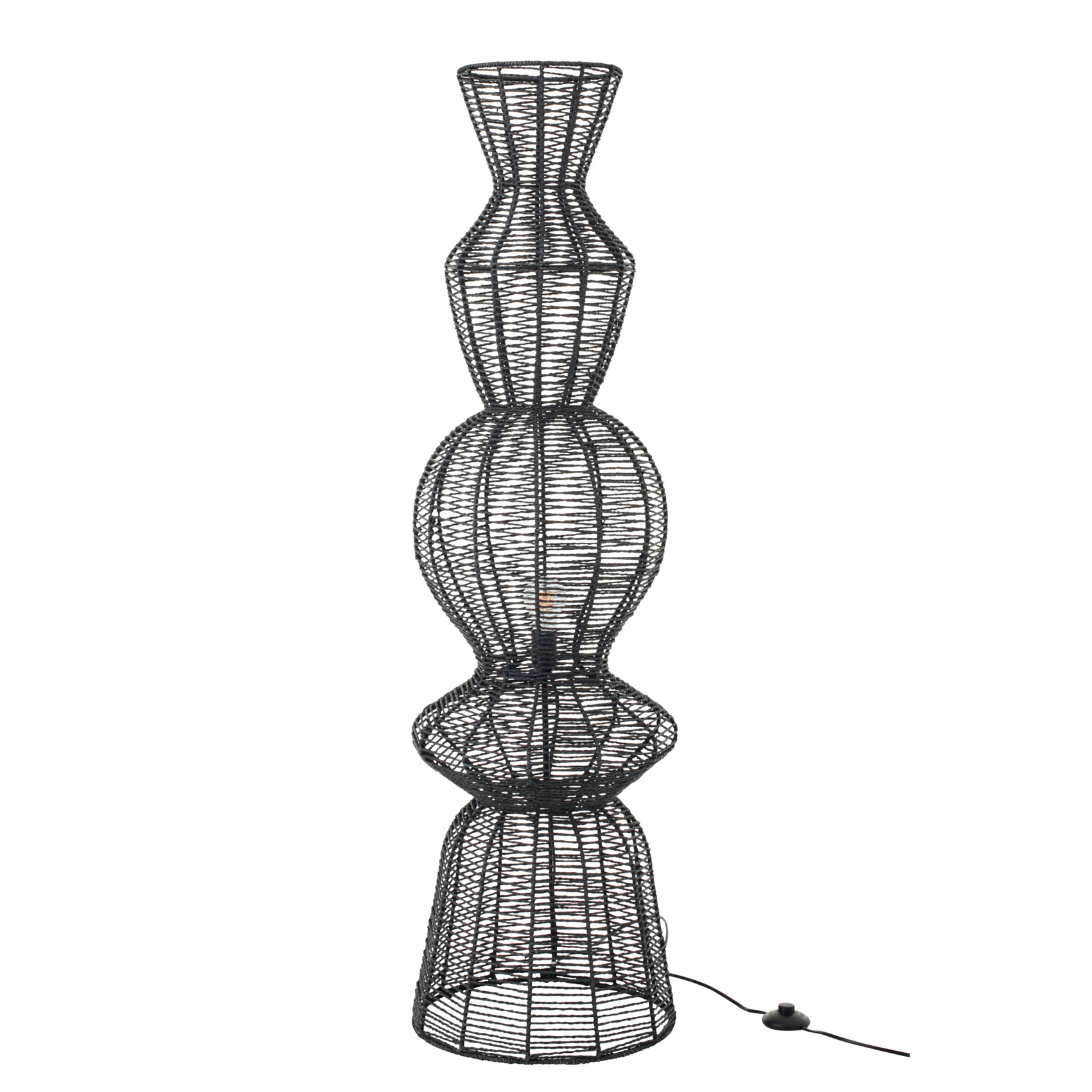 Lampadaire métal ajouré structure sculpturale