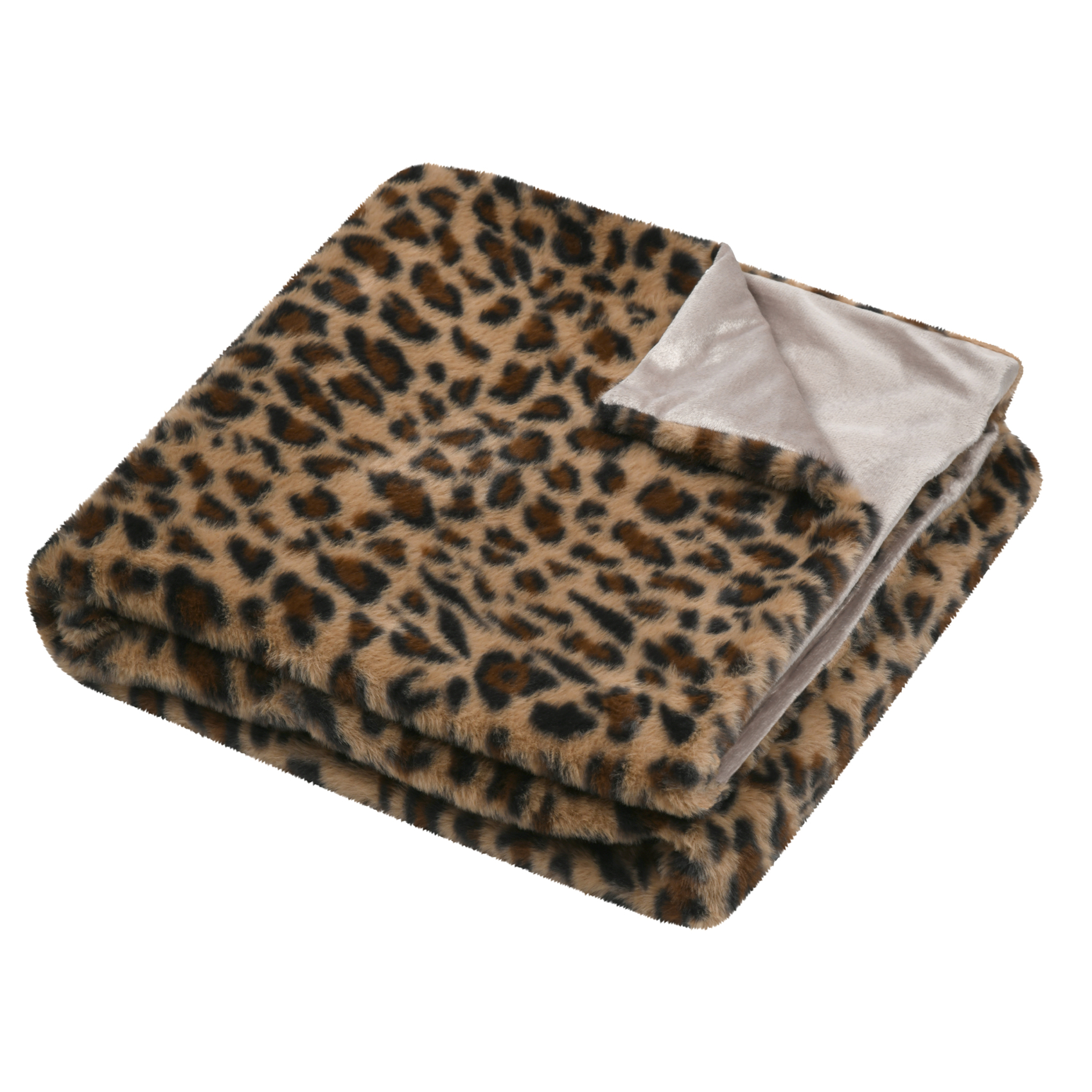 Plaid imprimé léopard effet fourrure