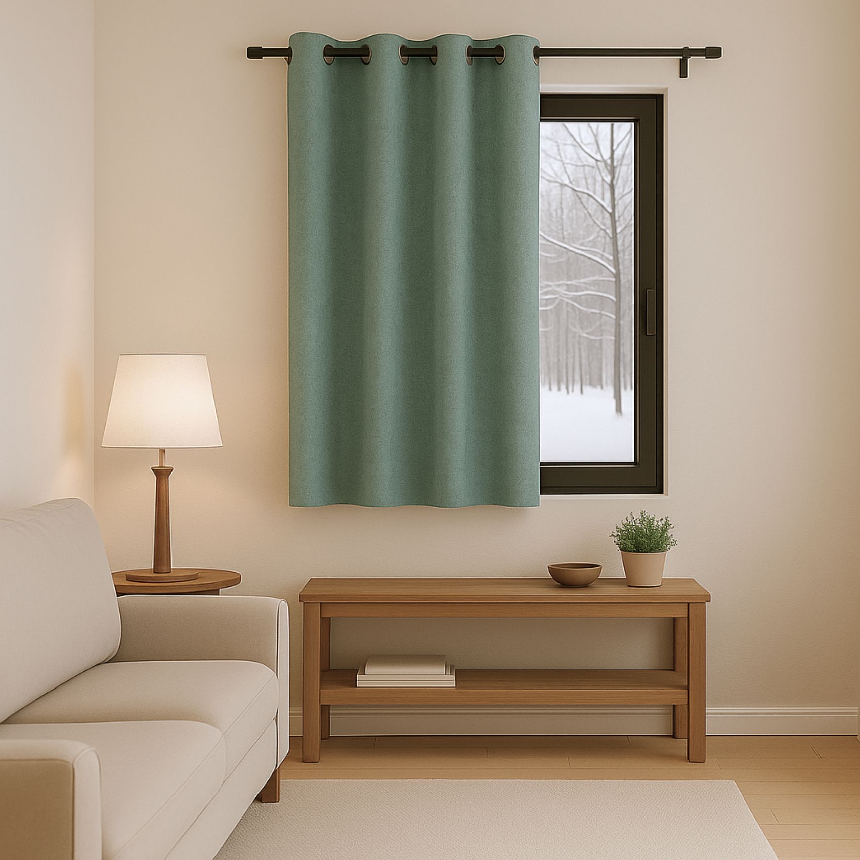 Rideau anti-froid doublé polaire