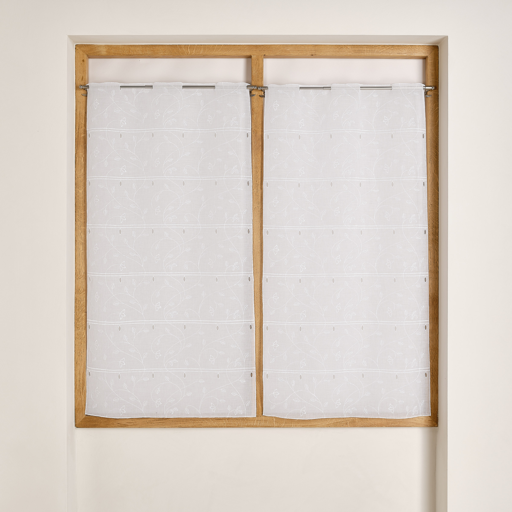 Modulable brodé à motif feuilles et fleurs