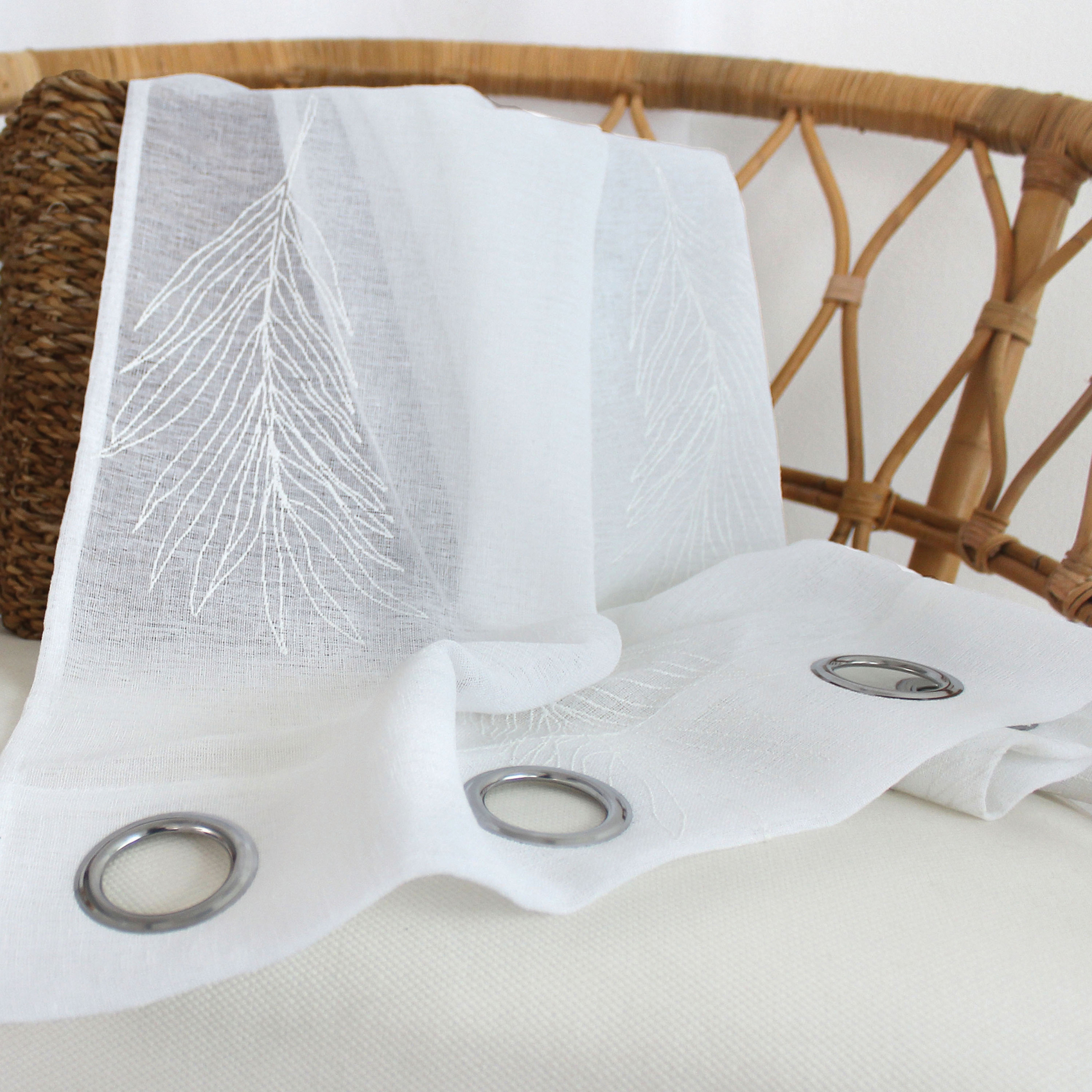 Voilage à oeillets feuille de palmier — vue 4