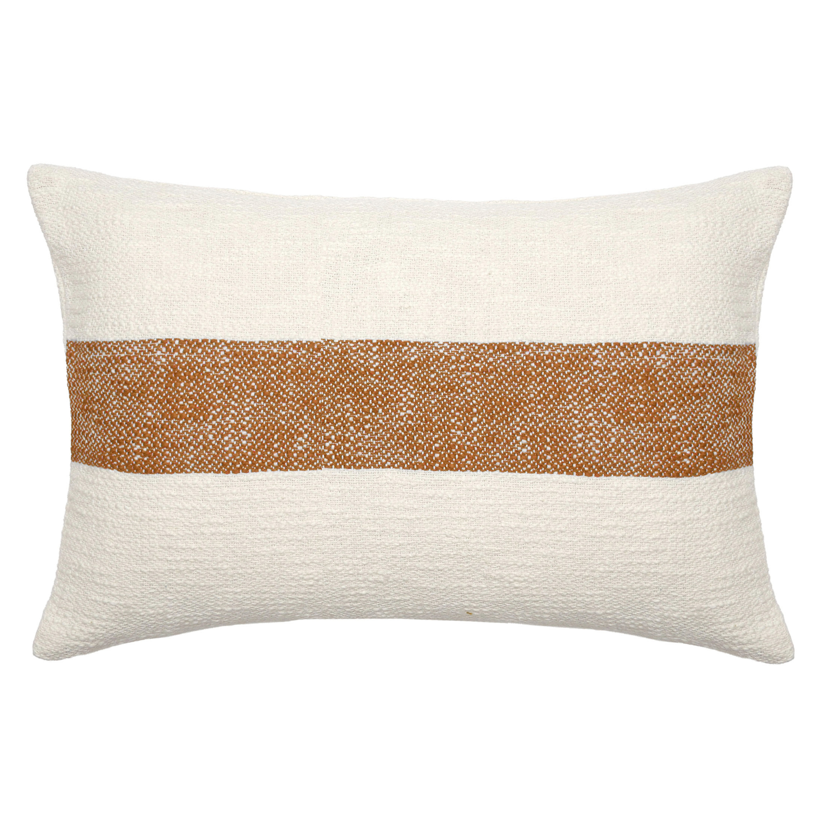 Housse de coussin rectangulaire en chambray à bande centrale — vue 4