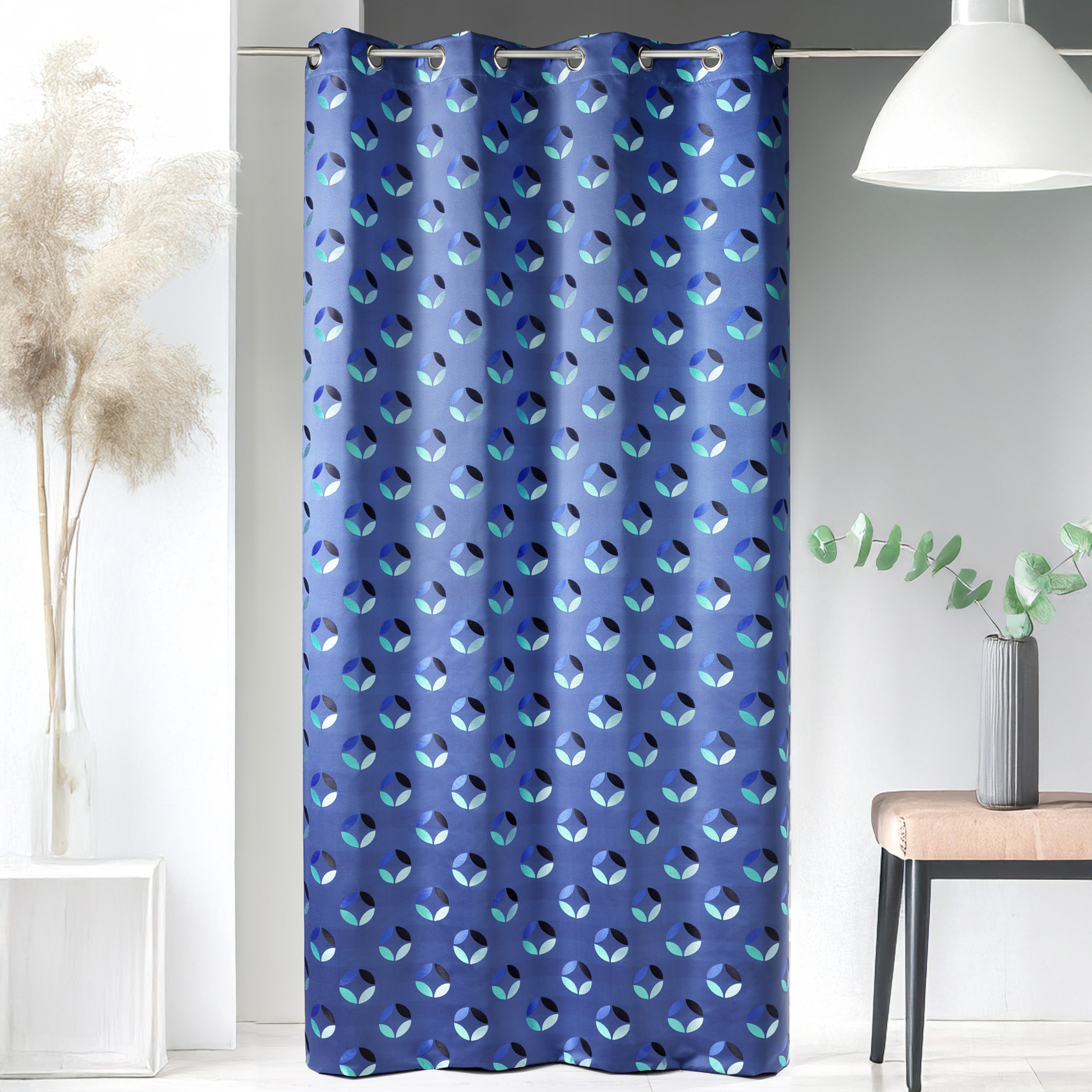 Rideau en jacquard à imprimés rosace