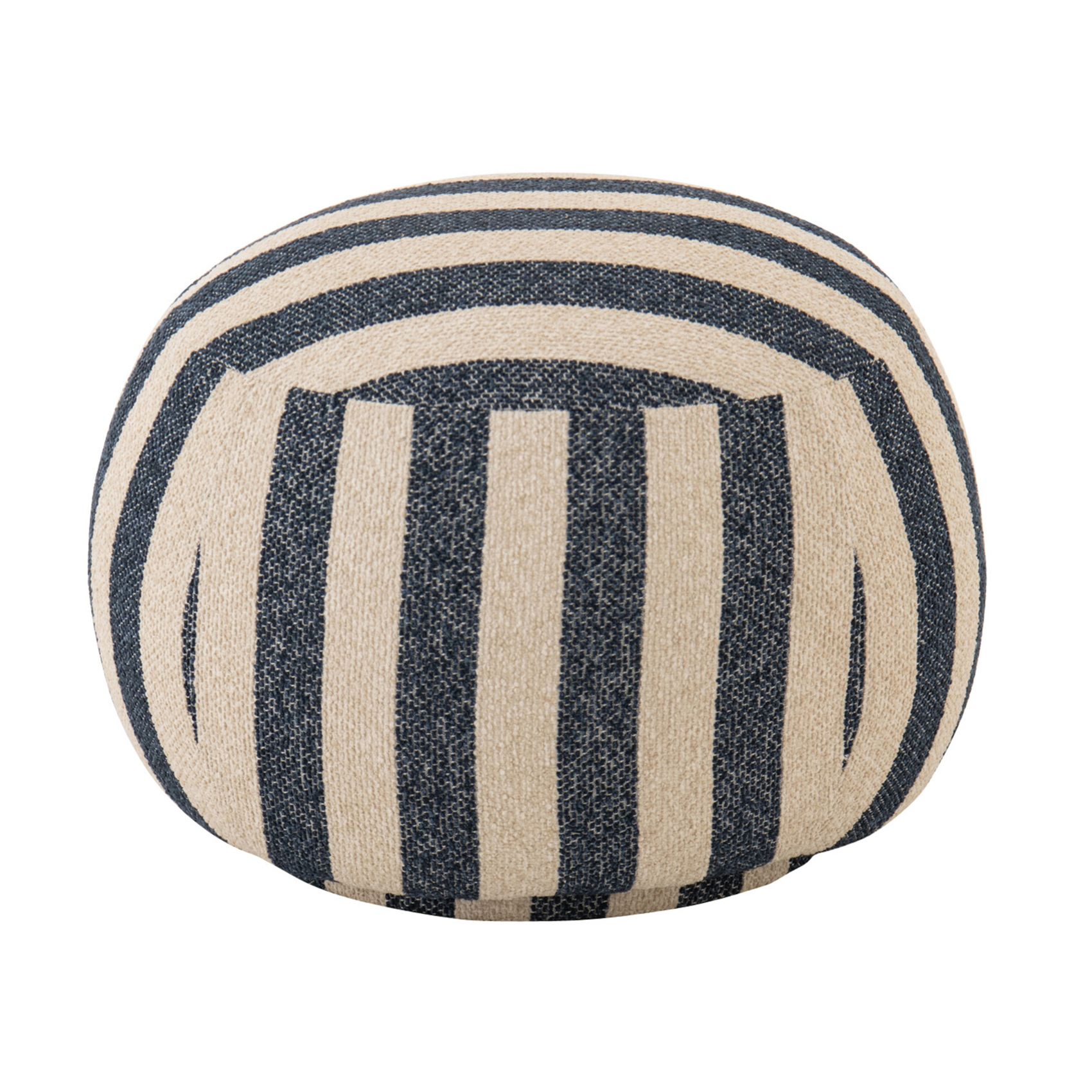 Pouf rond en tissu rayé — vue 3