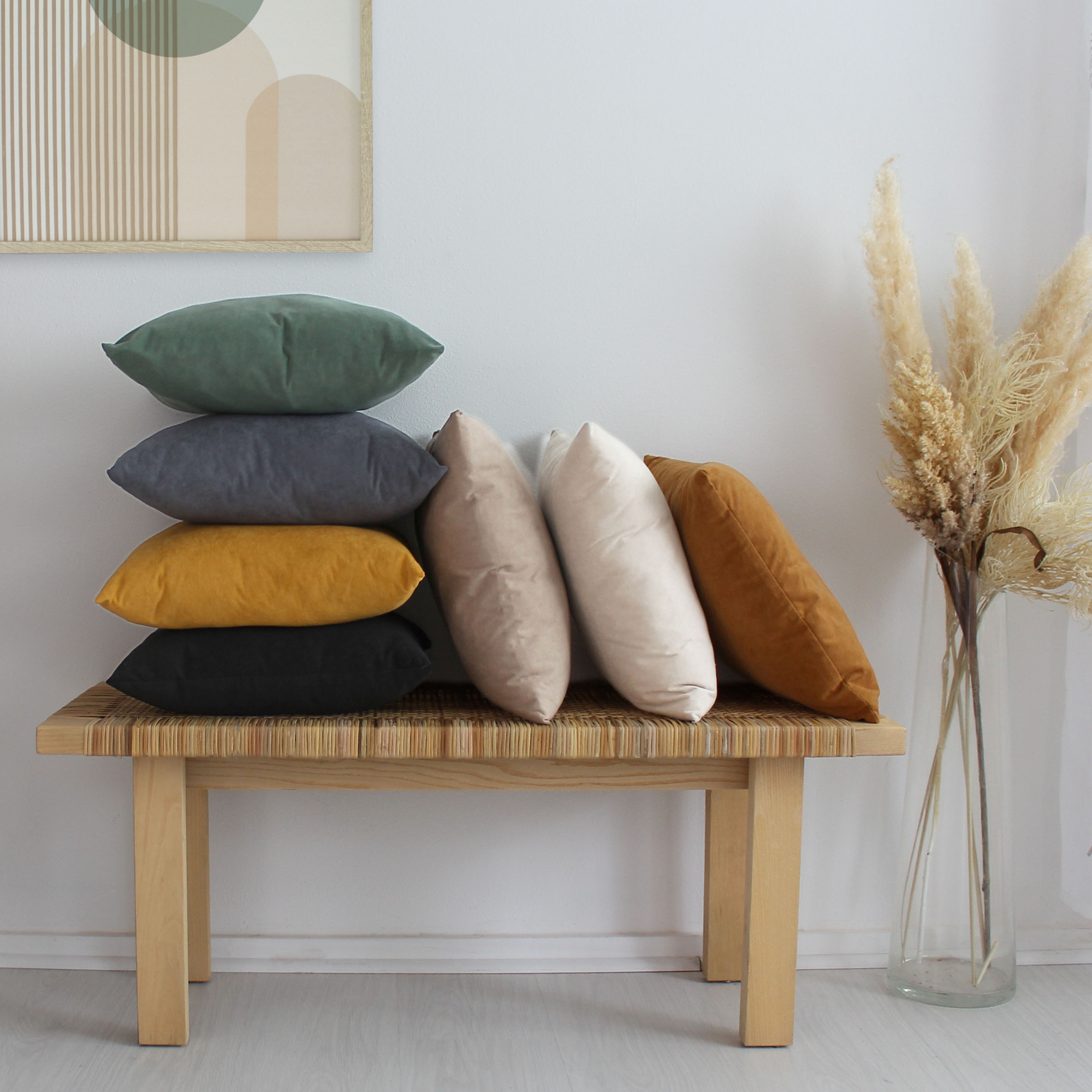 Coussin dehoussable en velours — vue 6